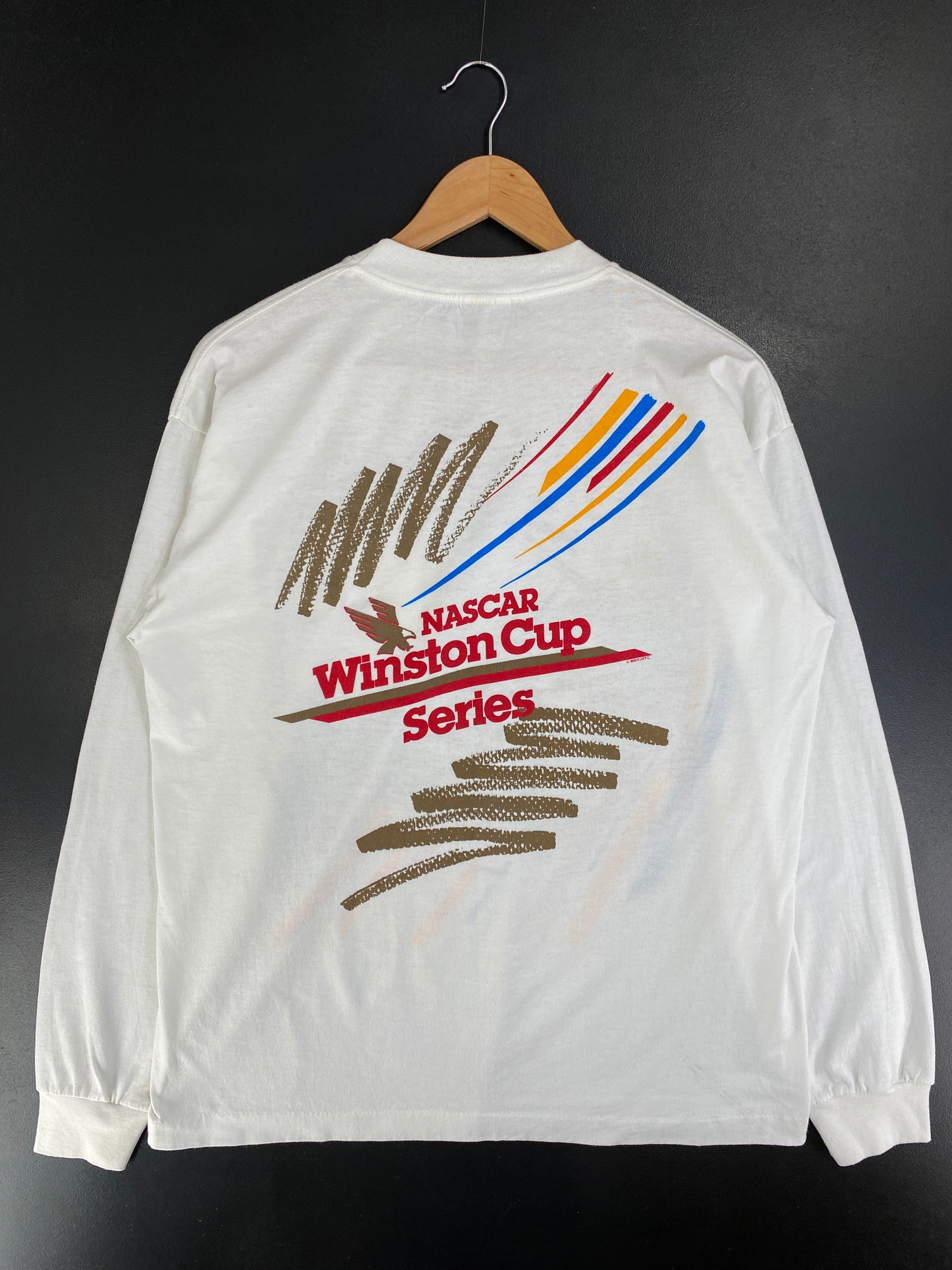 1992 WINSTON CUP CHARLOTTE Made in USA Size XL Vintage Racing Long Sleeve T-Shirt / G2977T