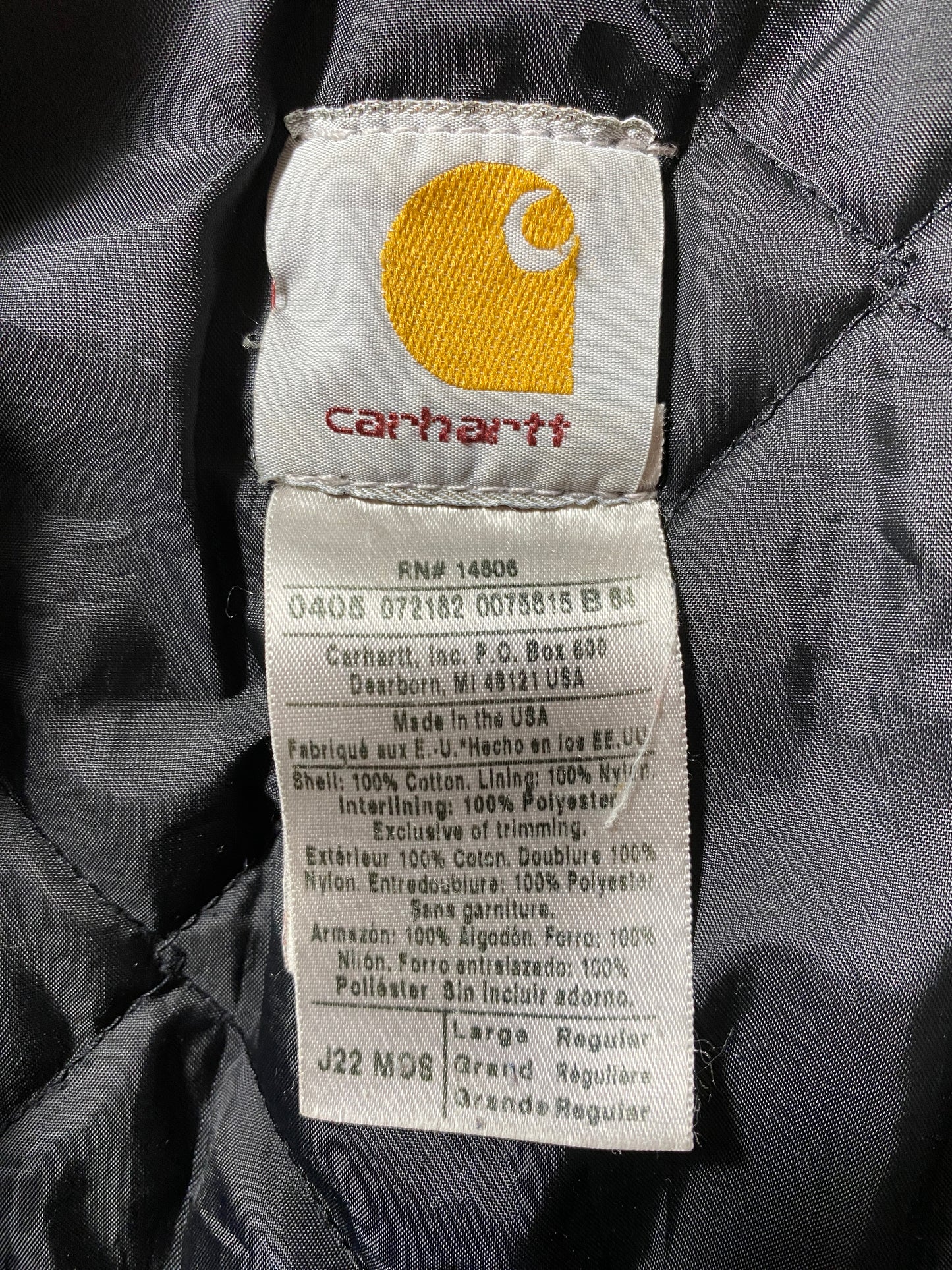 90's CARHARTT Made in USA Size L Vintage Zip-Up Duck Jacket / F4524J
