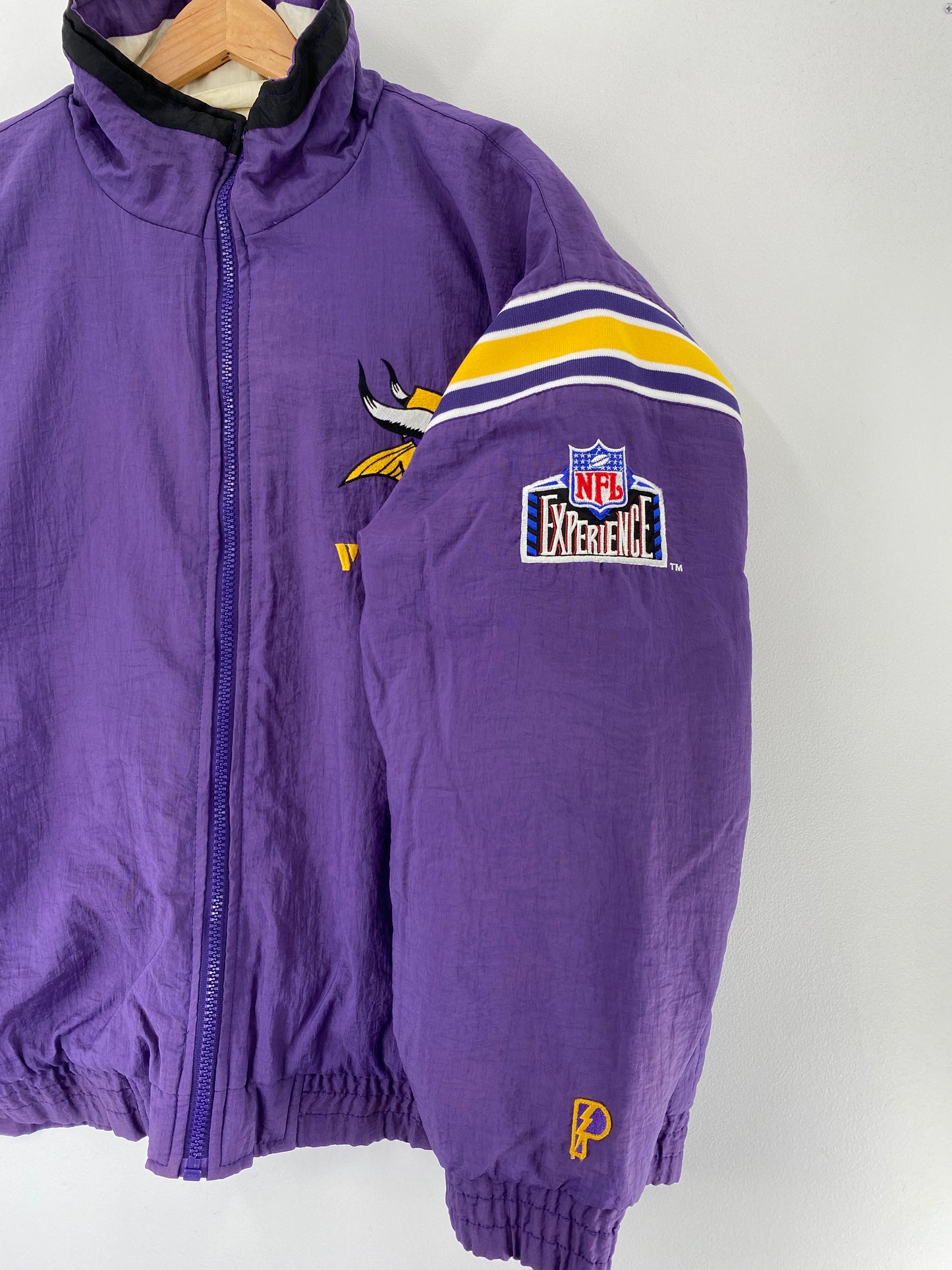 90’s MINNESOTA VIKINS Size XL Padded Reversible Nylon Jacket / F5024N