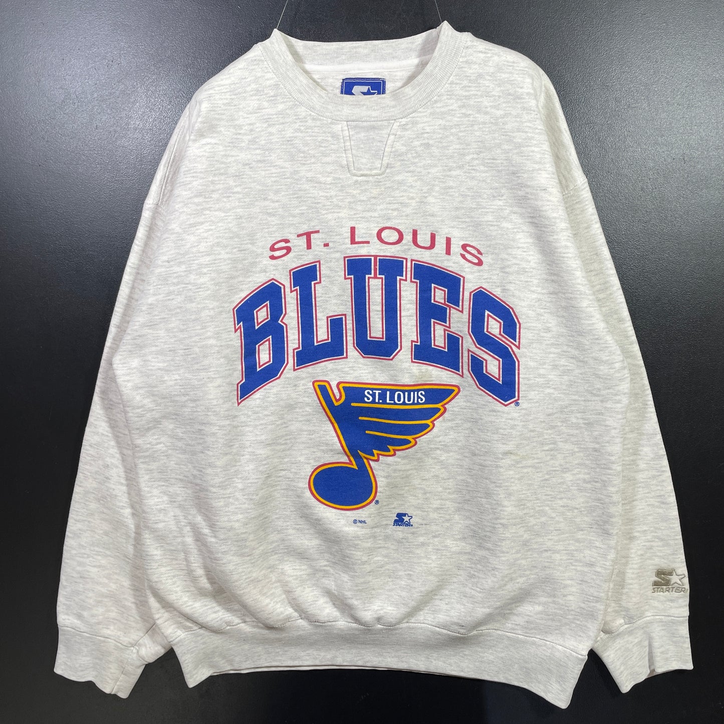 (XL) 90's STARTER X ST.LOUIS BLUES Vintage NHL Sweatshirt / A0982S