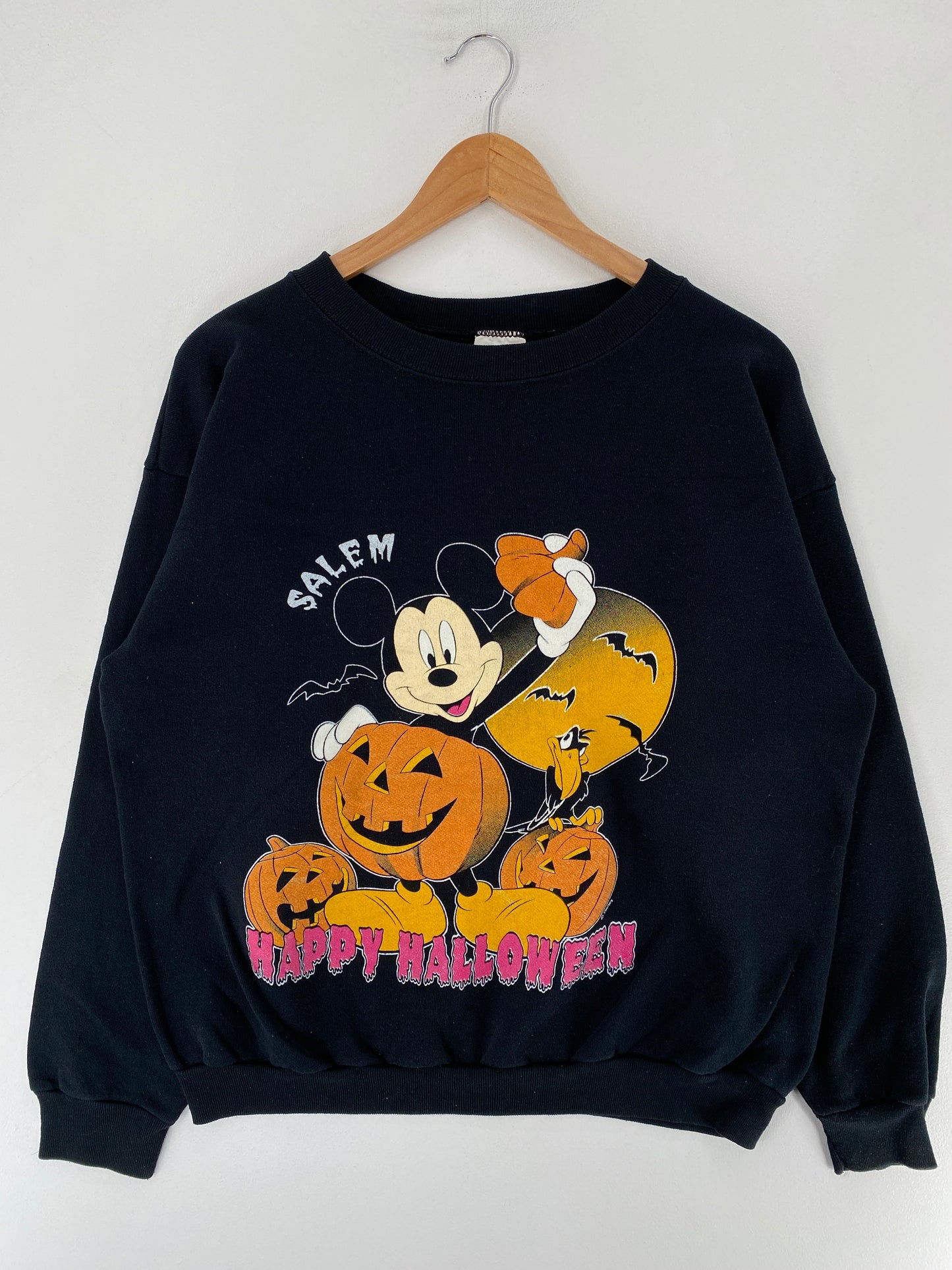 Early 90's DISNEY MICKEY HALLOWEEN Made in USA Size XL Vintage Sweat-shirt / F3291S