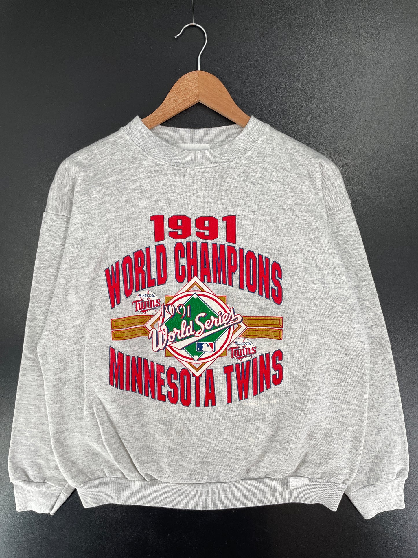 1991 MINNESOTA TWINS Made in USA Size XL Vintage MLB Sweat-shirt / G4070S