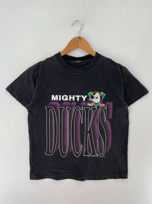 1993 Kids MIGHTY DUCKS Size No tag (Approx. Kids L) Vintage NHL T-Shirt / F8045T