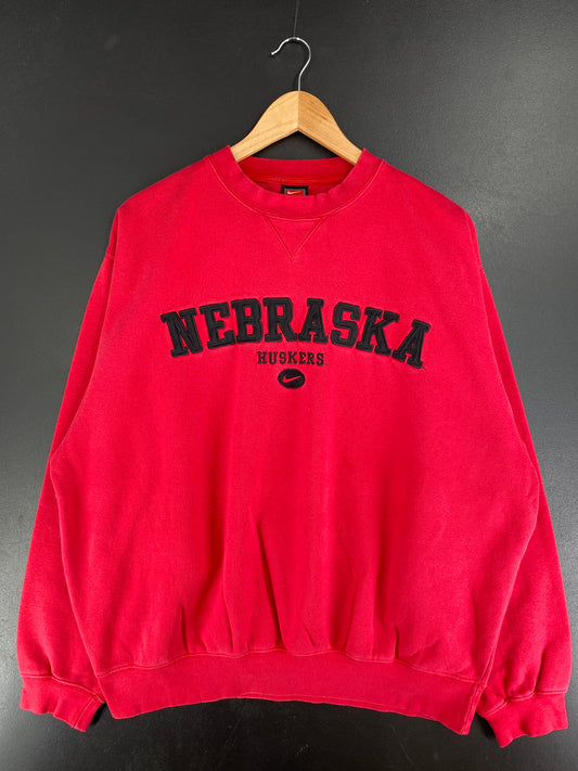 00' NIKE x NEBRASKA HUSKERS Size L Vintage College Sweat-Shirt / F3917S
