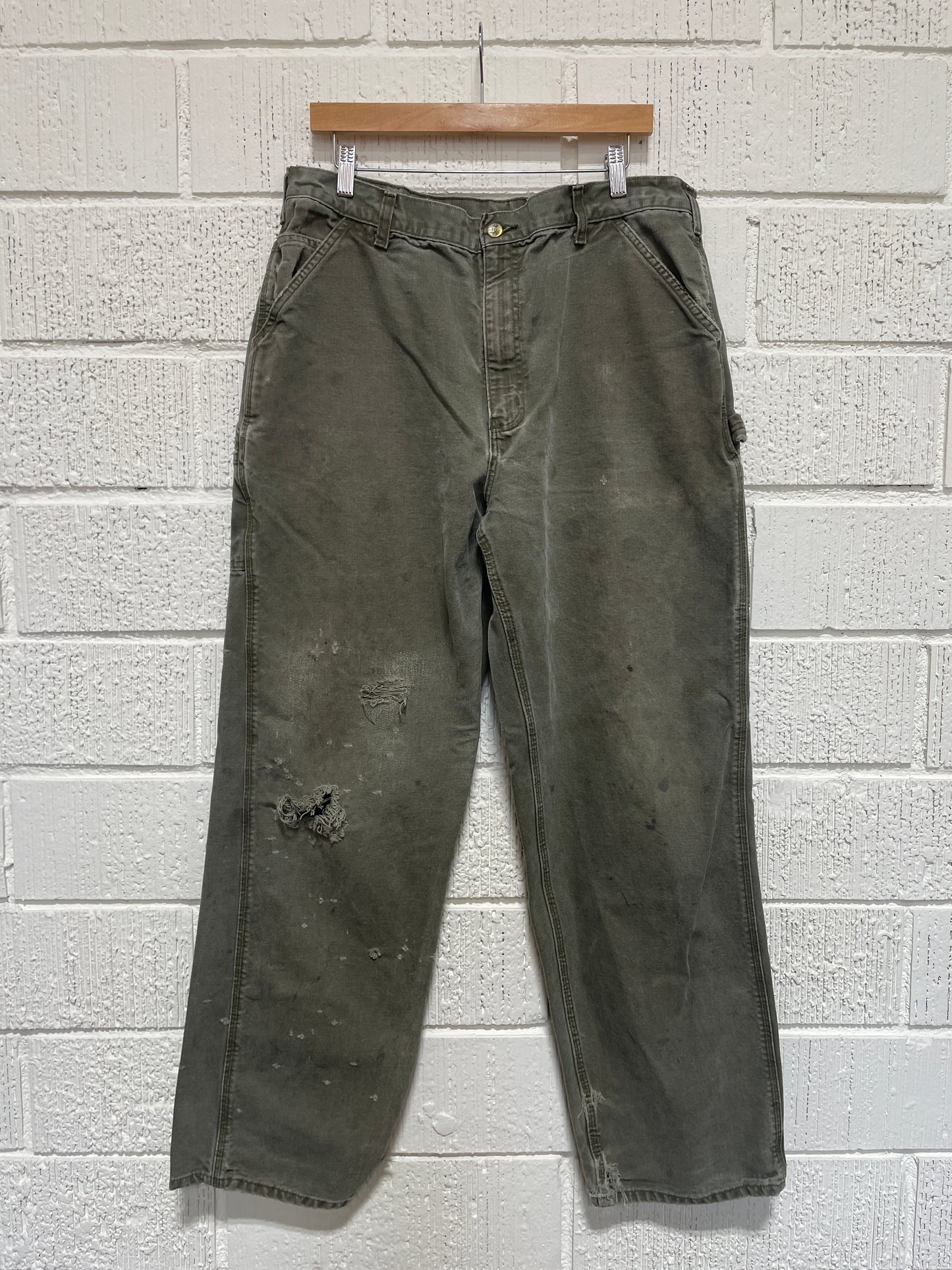(W37xL32) Vintage CARHARTT Distressed Style Duck Pants / A1160P