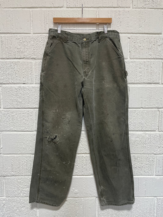 (W37xL32) Vintage CARHARTT Distressed Style Duck Pants / A1160P