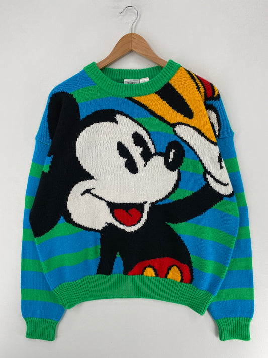 .90's DISNEY MICKEY Size XL Vintage Acrylic Knitwear / F6080K