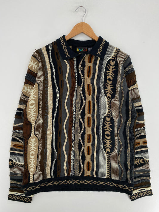 Vintage 3D COOGI-Style Size L Acrylic Knit Sweater / G1838K