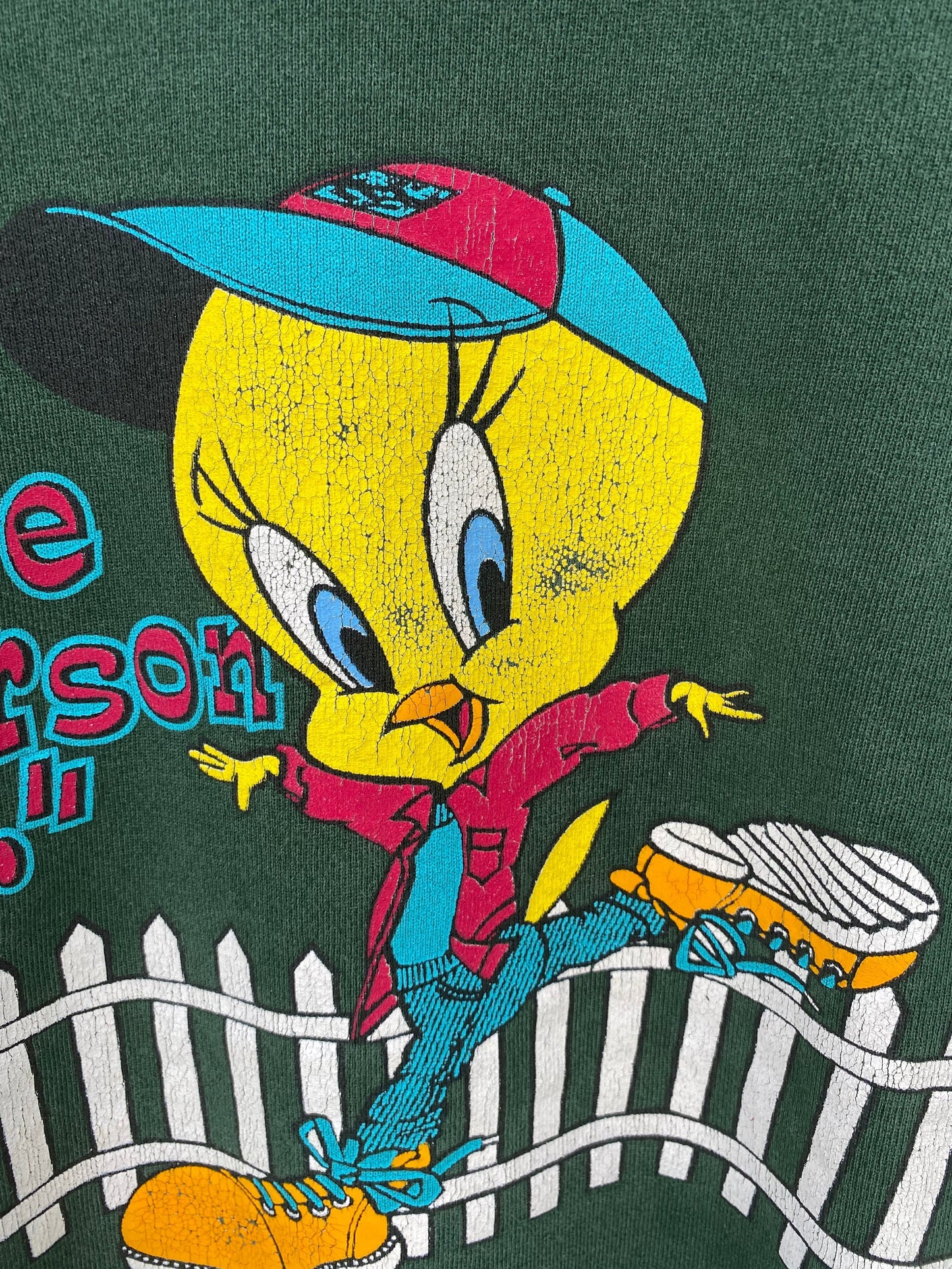 1996 LOONEY TUNES TWEETY Made in USA Size L Vintage Sweat-shirt / F8373S