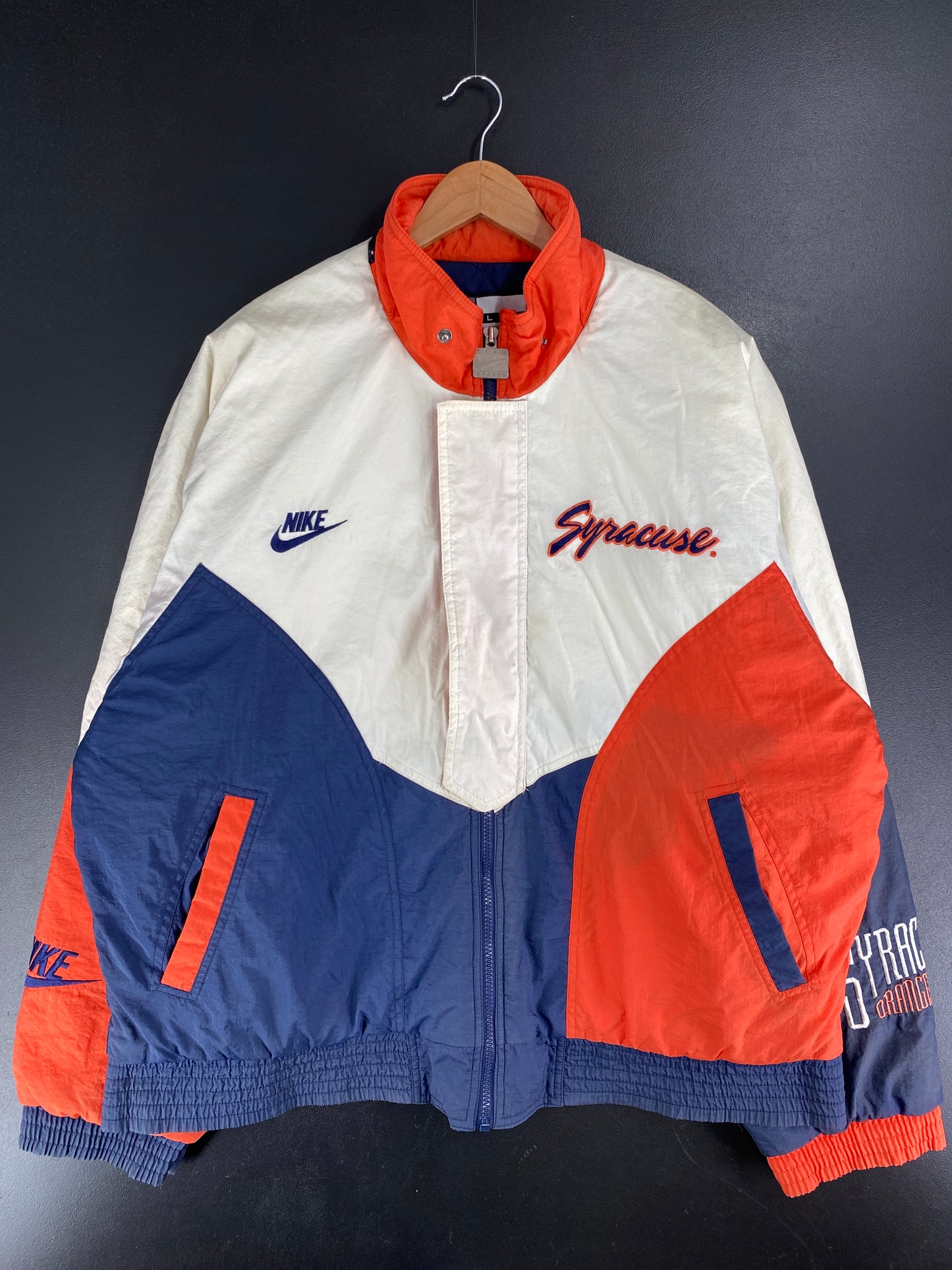 90’s NIKE x SYRACUSE Size L Padded Nylon Jacket / F4521N