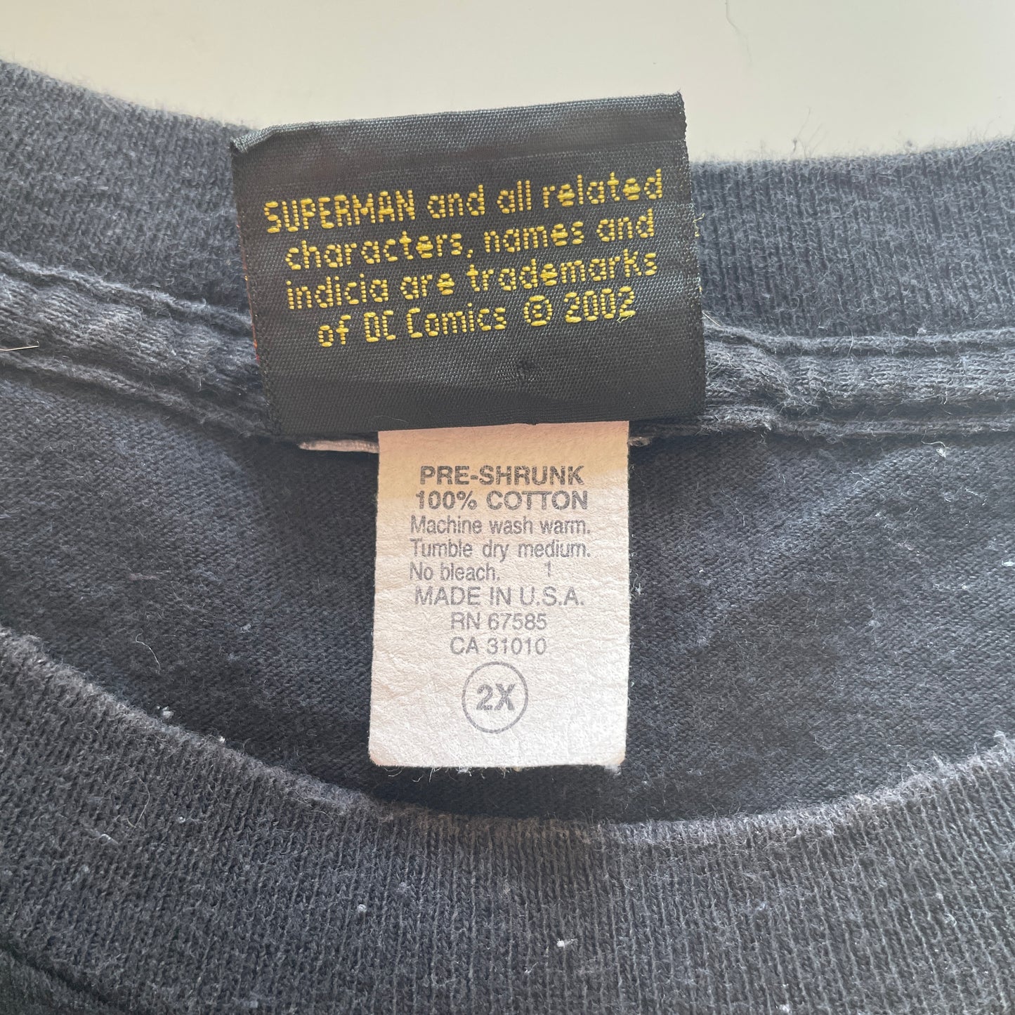 (XXL) 2002 SUPERMAN FLAME LOGO MARVEL T-Shirt / A0512T