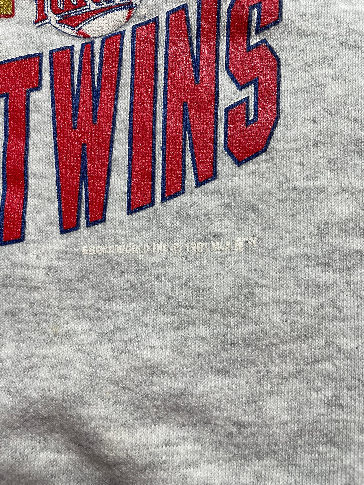 1991 MINNESOTA TWINS Made in USA Size XL Vintage MLB Sweat-shirt / G4070S