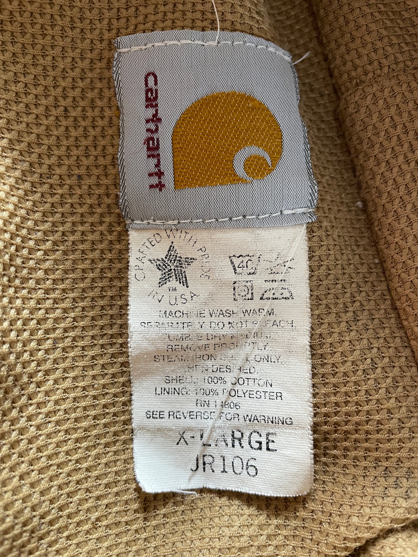 .90's CARHARTT Made in USA Size XL Vintage Zip-Up Hoodie Duck Jacket / F3633J