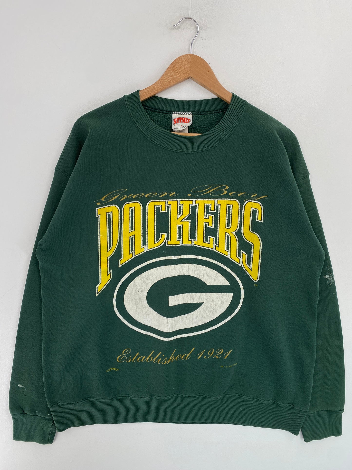 90's GREEN BAY PACKERS Made in USA Size L Vintage NFL Sweat-Shirt / G4605S