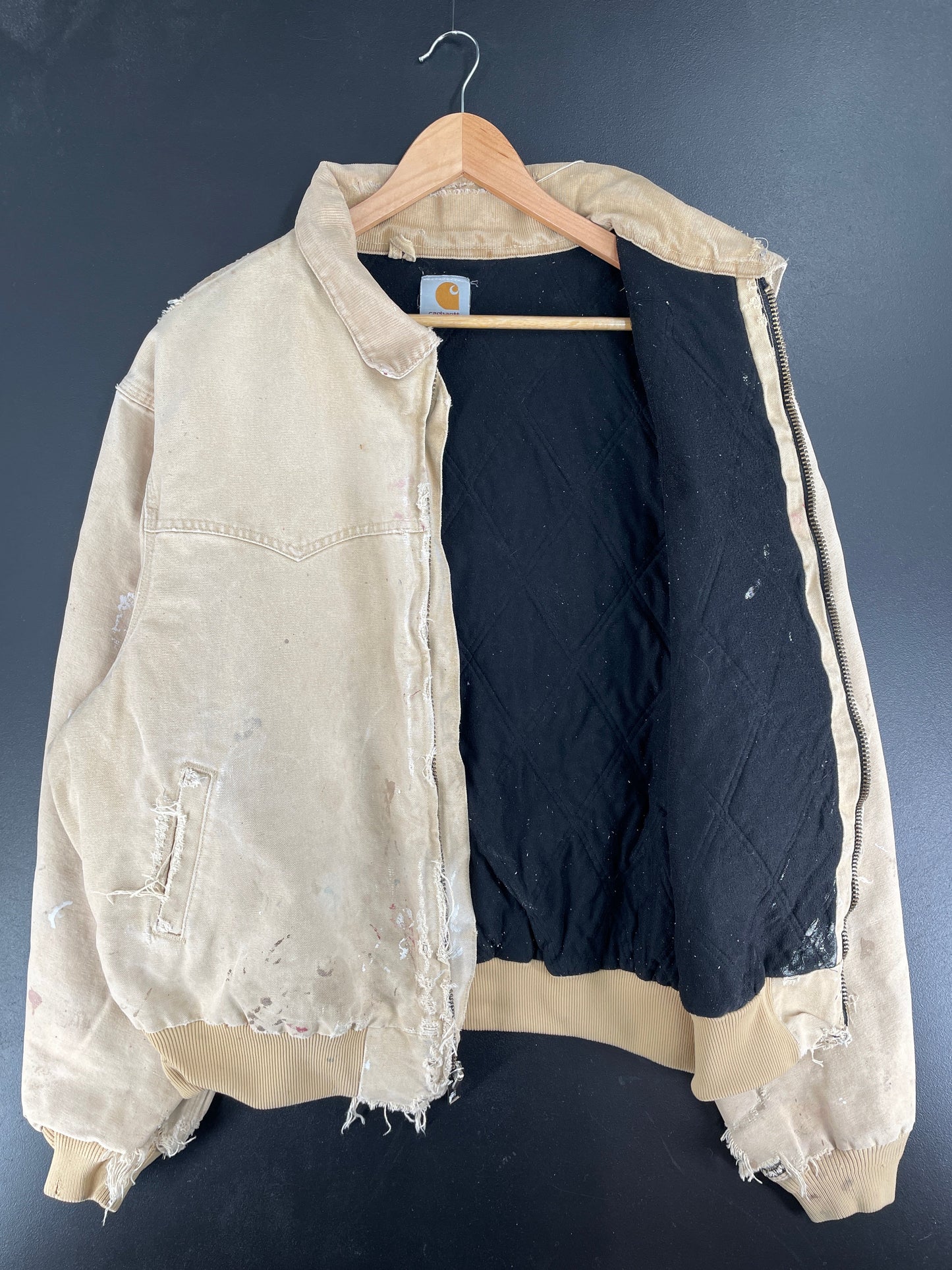 .Vintage CARHARTT Size No Tag Approx. XXL Zip-Up Duck Jacket / F7136J