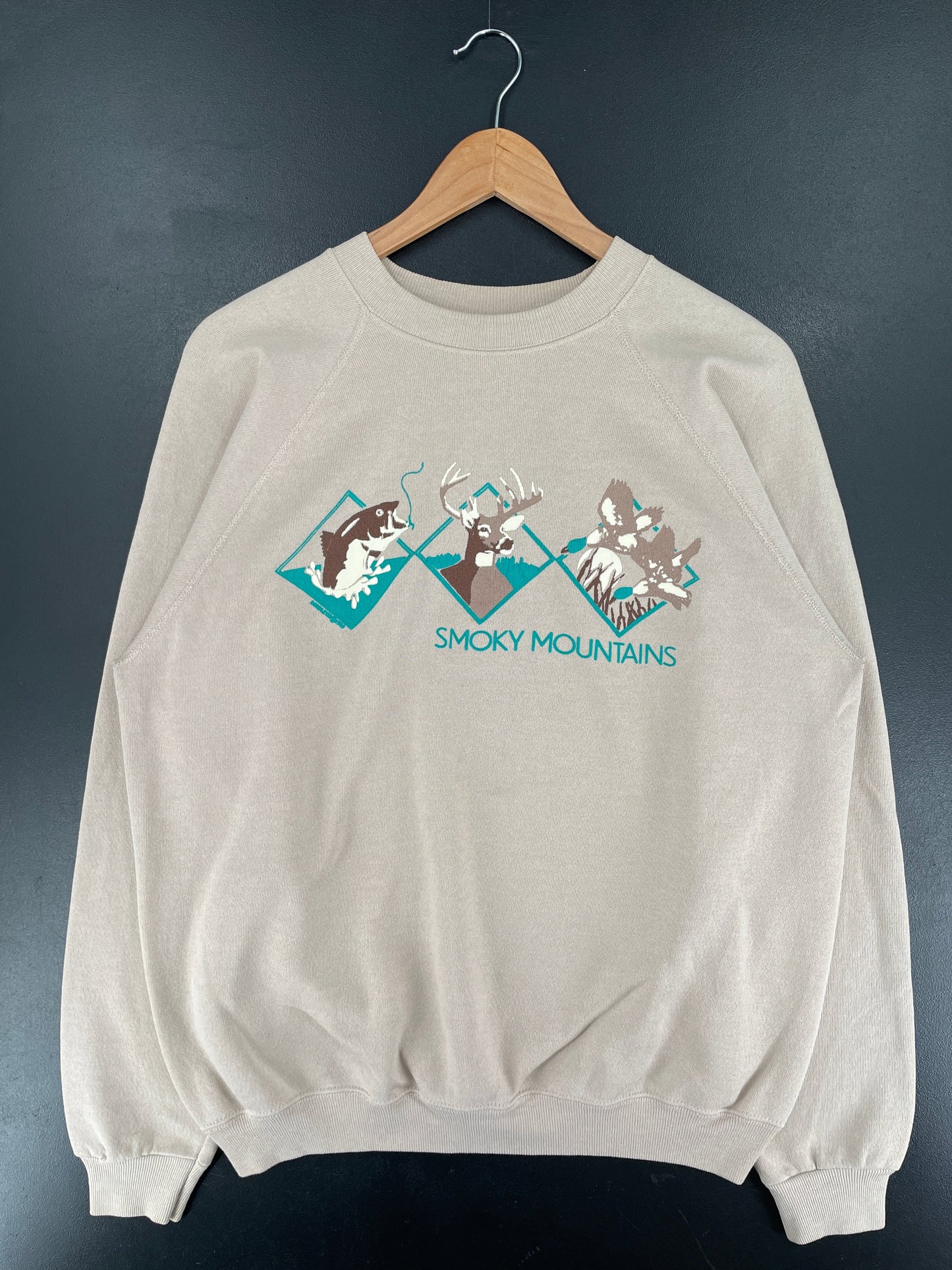 90's SMOKY MOUNTAINS Made in USA Size XL Vintage Animal Sweat-Shirt / G6201S