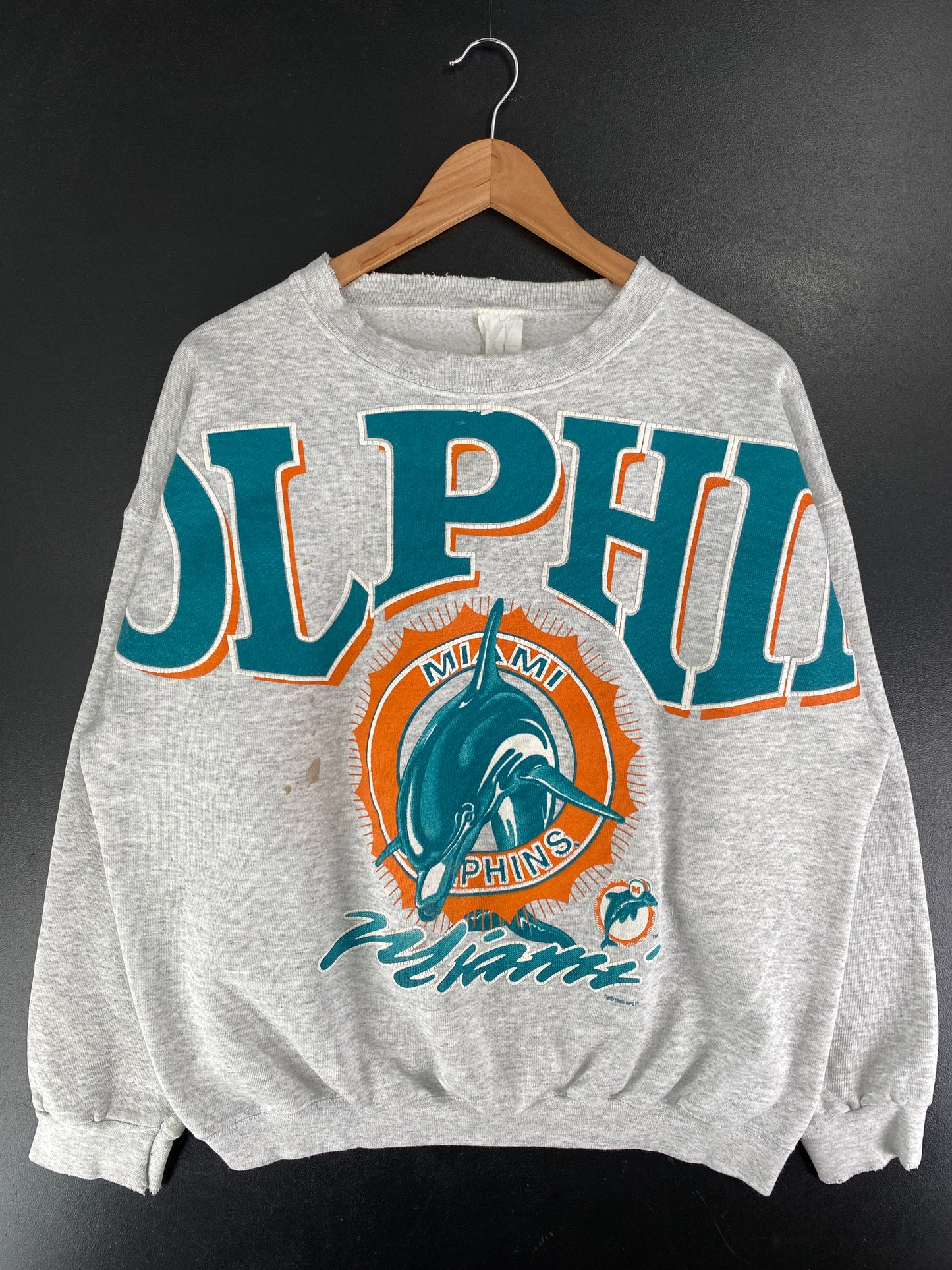 1995 MIAMI DOLPHINS Size Approx. L Vintage NFL Sweat-Shirt/ F6225S