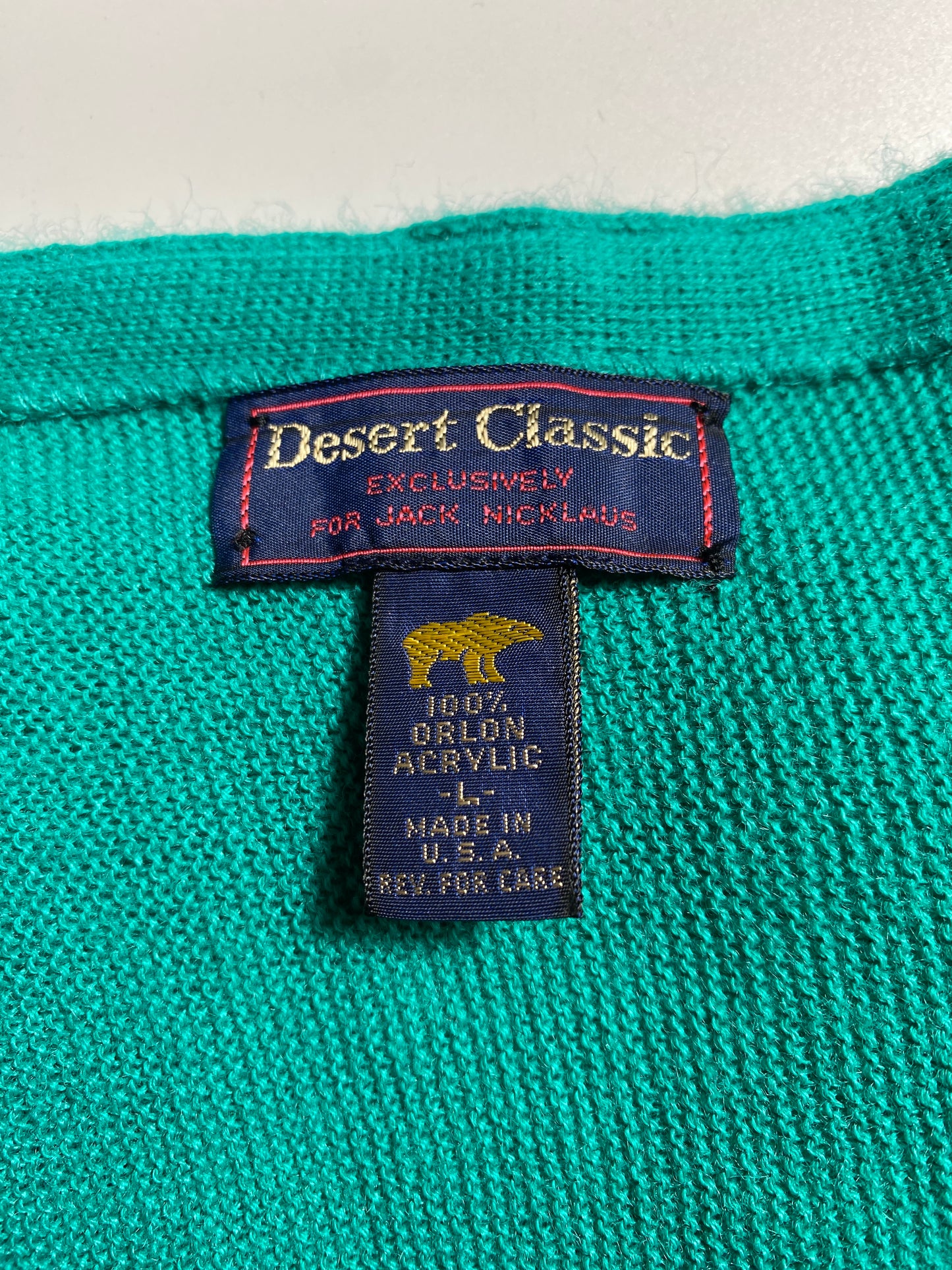 90's DESERT CLASSIC Made in USA Size L Vintage Acrylic Cardigan / G610K