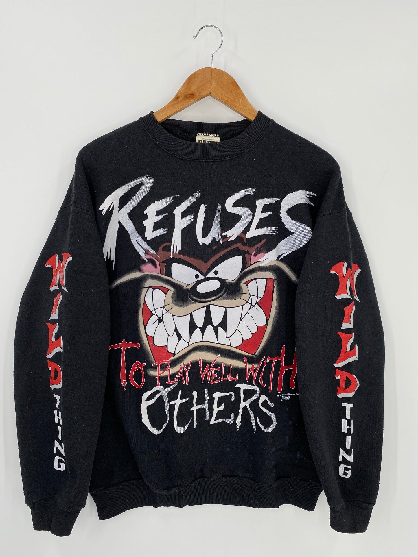 1995 LOONEY TUNES TAZ Made in USA Size L Vintage Sweat-shirt / F7212S