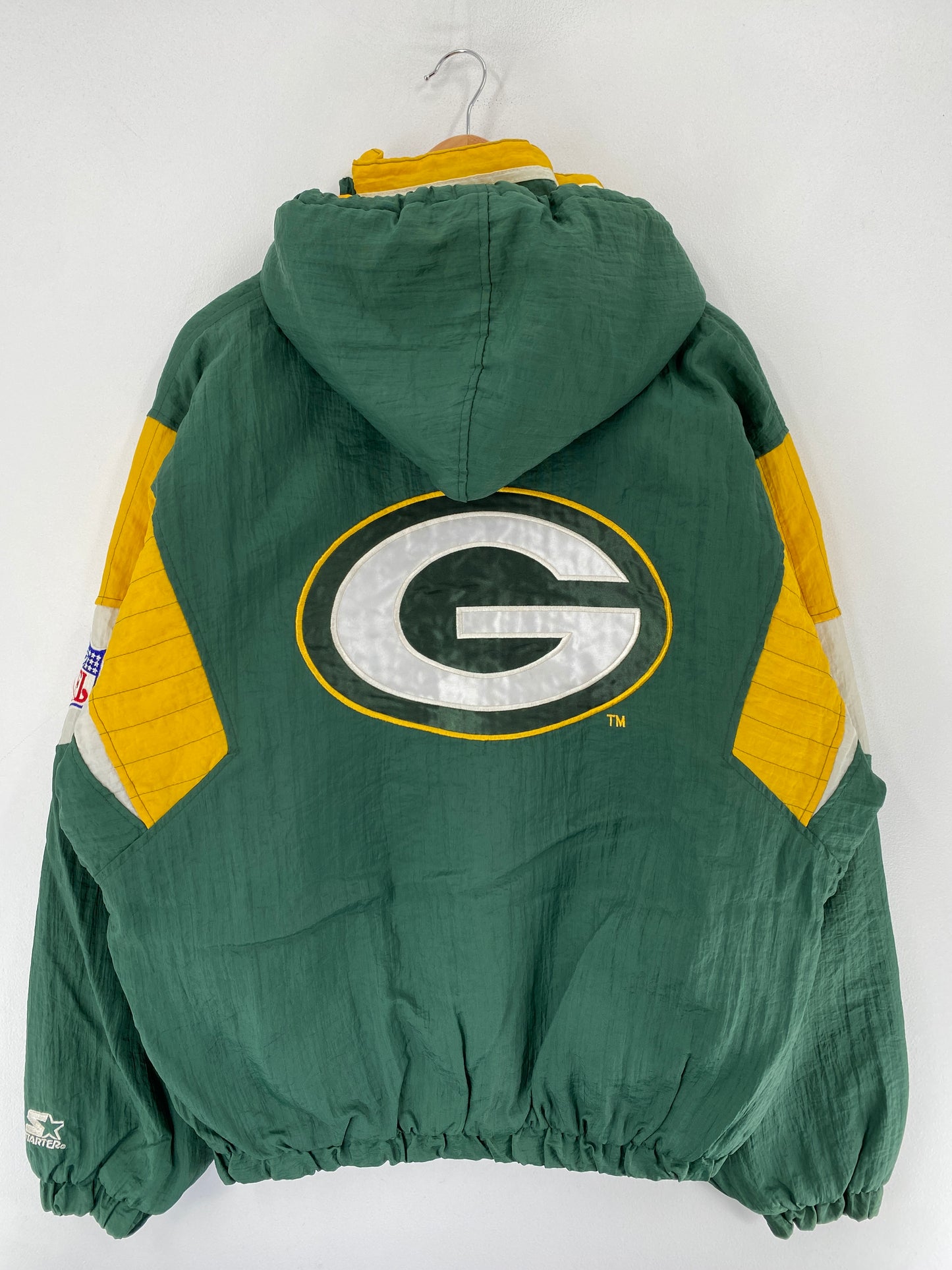 90’s STARTER x GREEN BAY PACKERS Size L Vintage Half-zipPadded Nylon Jacket / F5028N