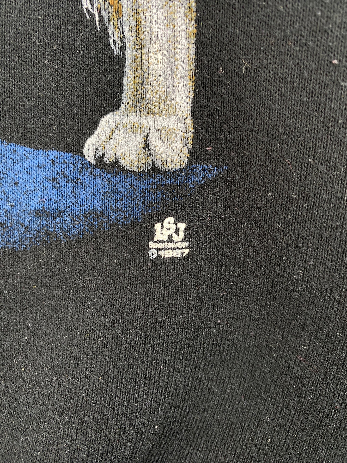 1987 WOLF Made in USA Size XL (Approx.M) Vintage Animal Sweat-Shirt / G7364S