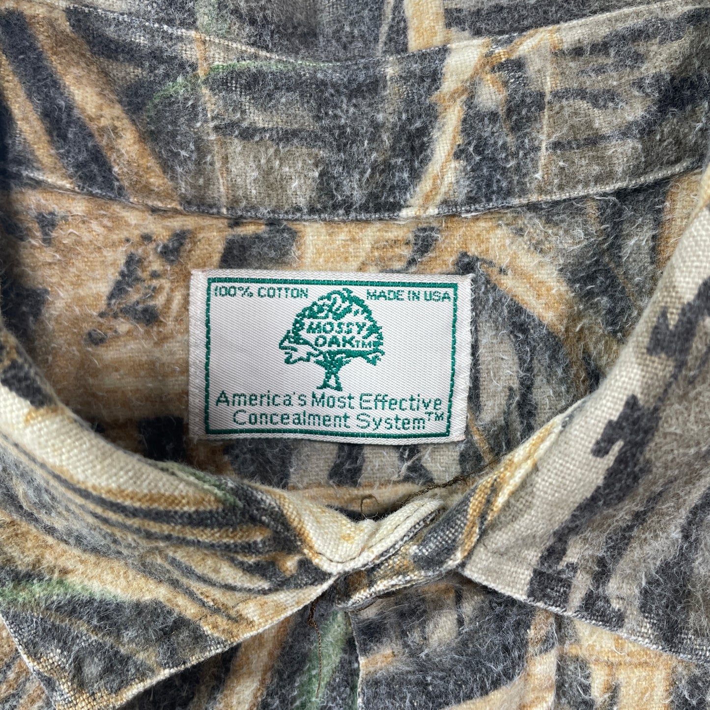 (Approx.XXL) Vintage MOSSY OAK Camo Button-Down Shirt / A1391B