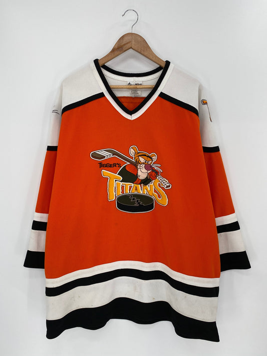 00' DISNEY TIGGER x TITANS ICE HOCKEY Size XL Vintage Hockey Uniform Shirt / F1937J