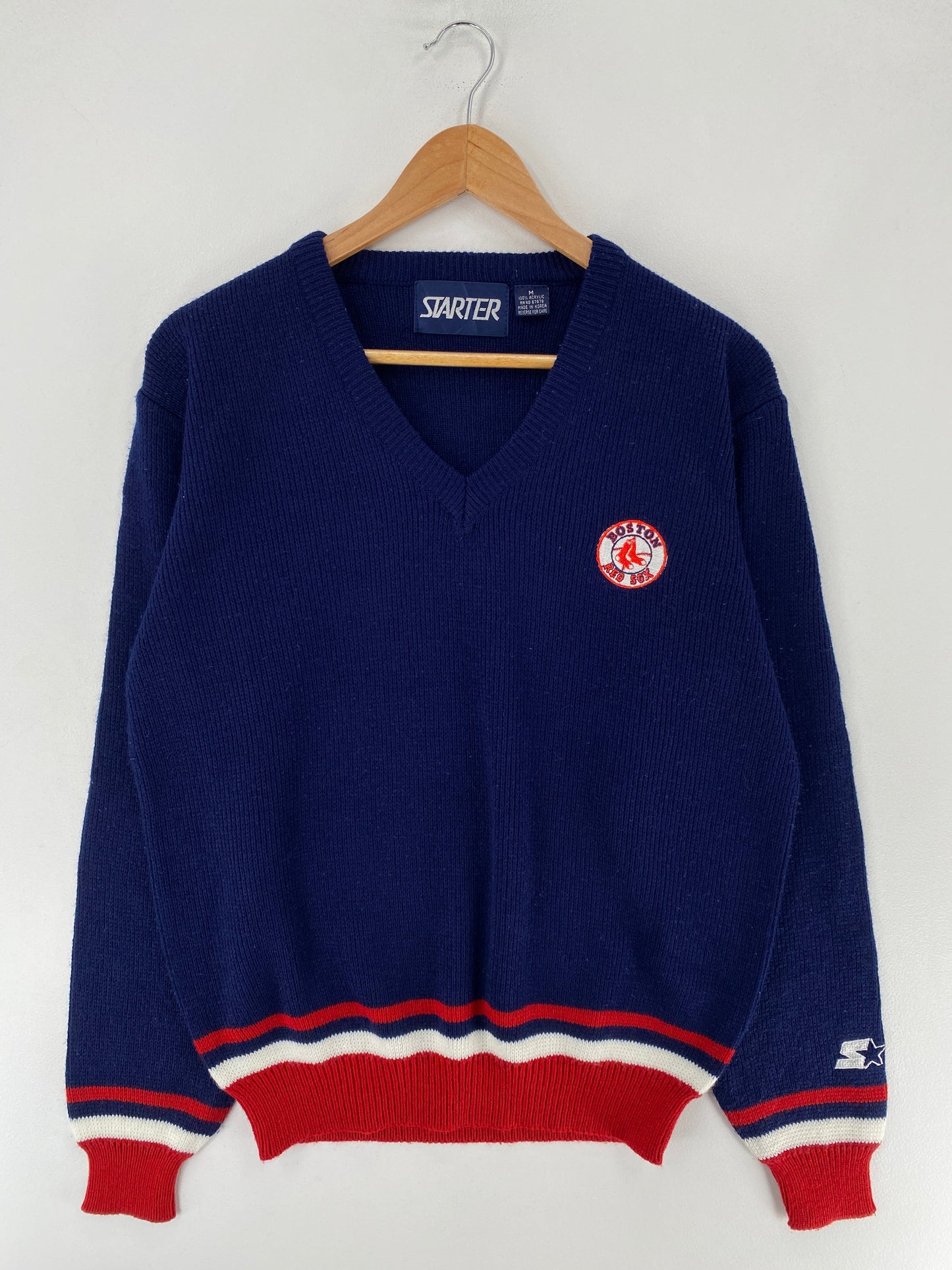 Early 90’s STARTER X REDSOX Size M Vintage MLB Knitwear / F6073K