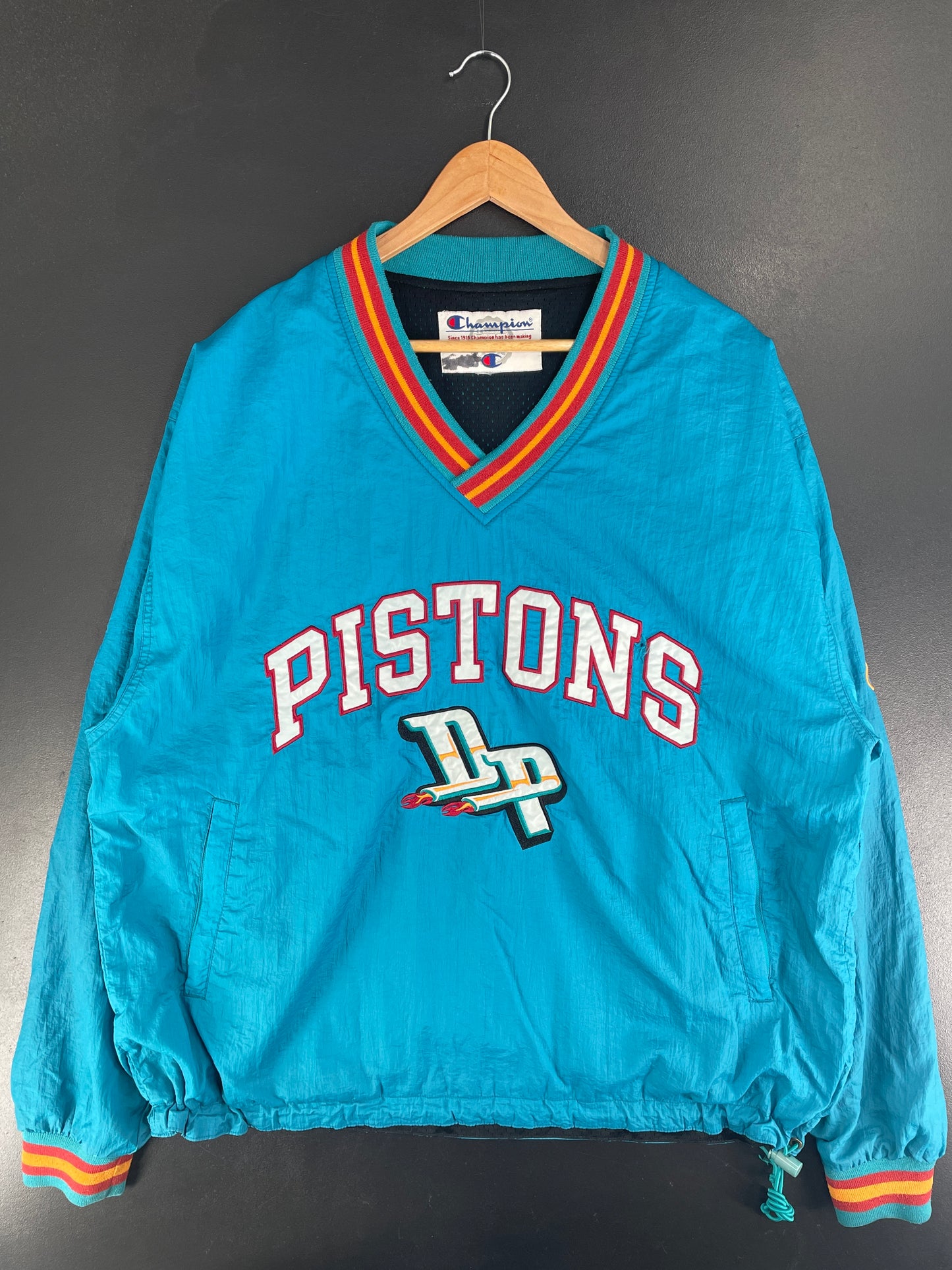 Vintage DETROIT PISTONS Size Approx. XL NBA Nylon Jacket / F5370N