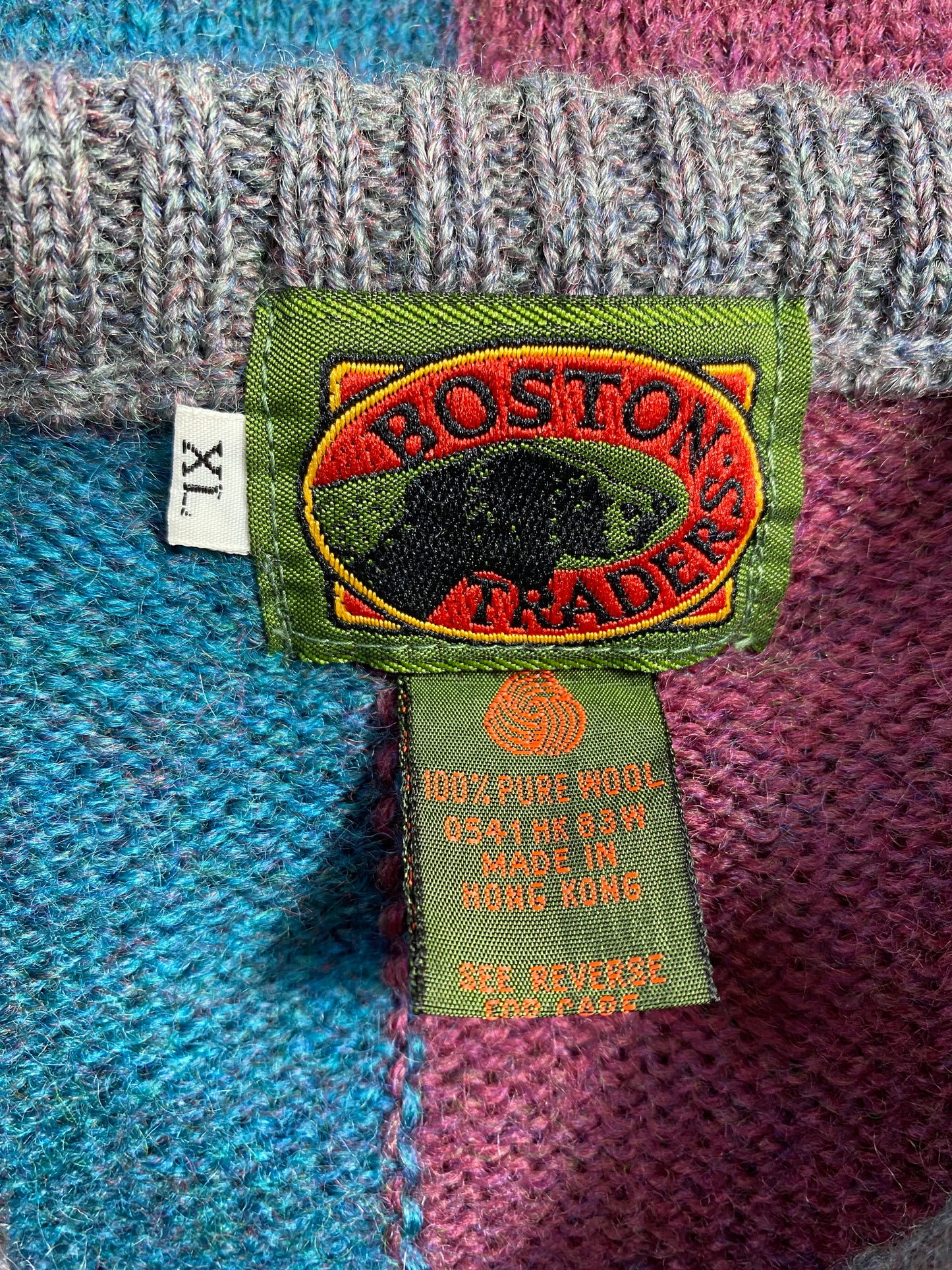 Vintage BOSTON TRADERS Size XL Wool Knit Sweater / G4826K