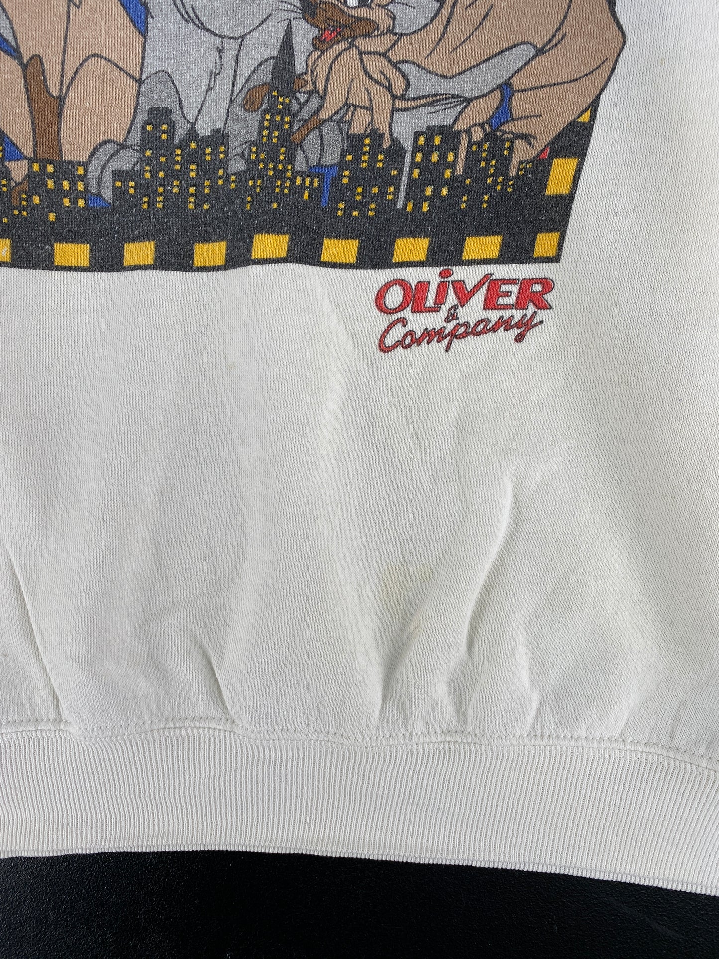 80's DISNEY OLIVER & COMPANY Made in USA Size XL Vintage Sweat-Shirt / F6734S