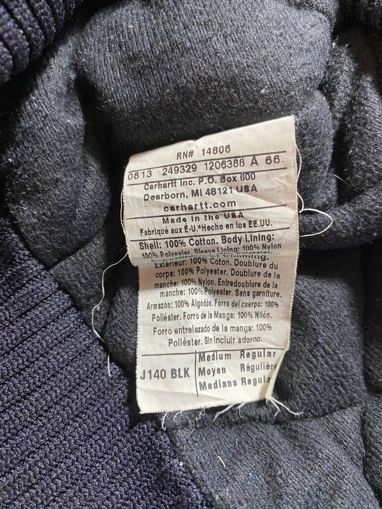90's CARHARTT Made in USA Size M Vintage Zip-Up Duck Jacket / F4088J