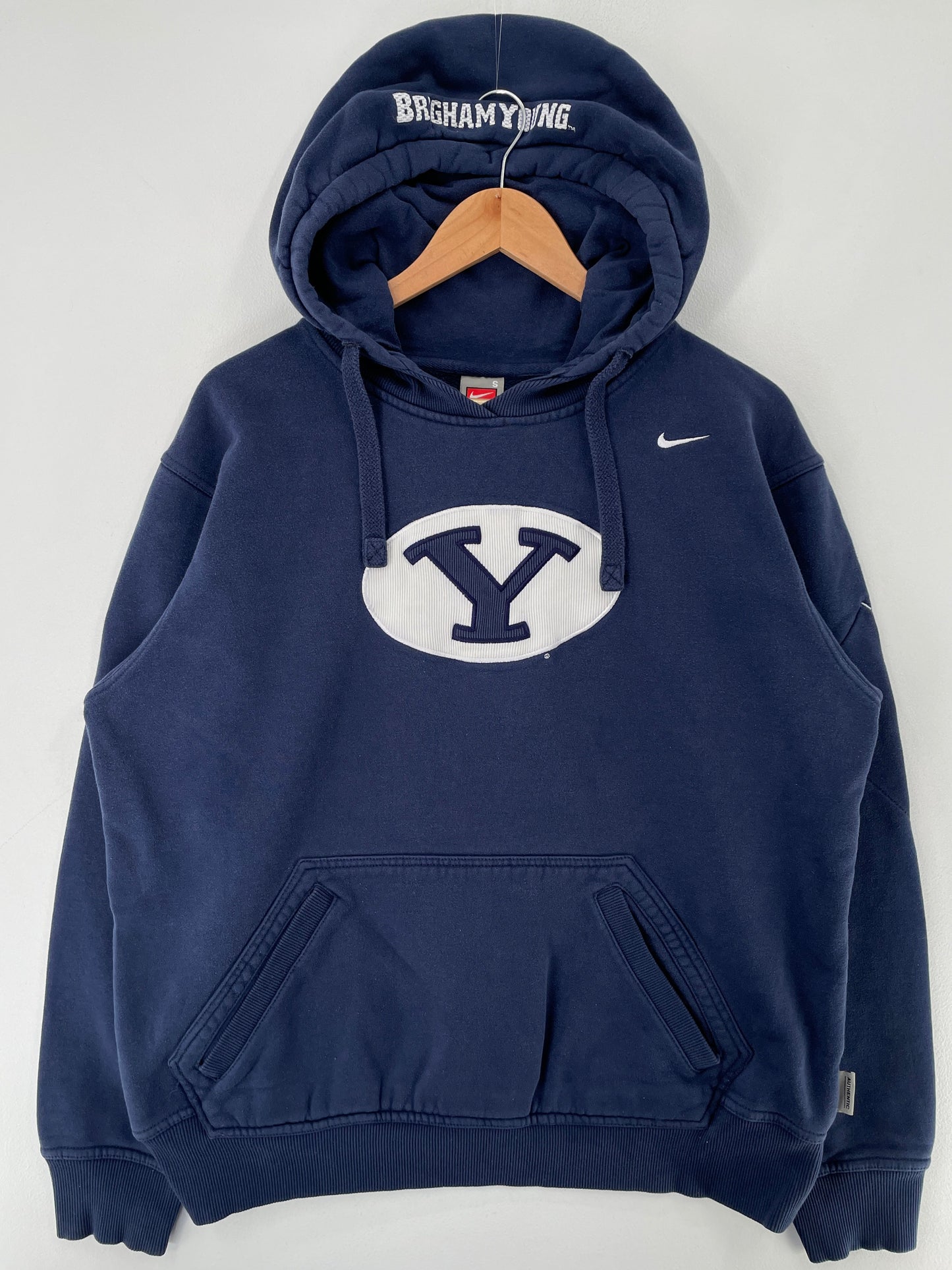 00' NIKE x BRIGHAM YOUNG UNIVERSITY Size S Vintage College Hoodie Sweat Shirt / G4383S