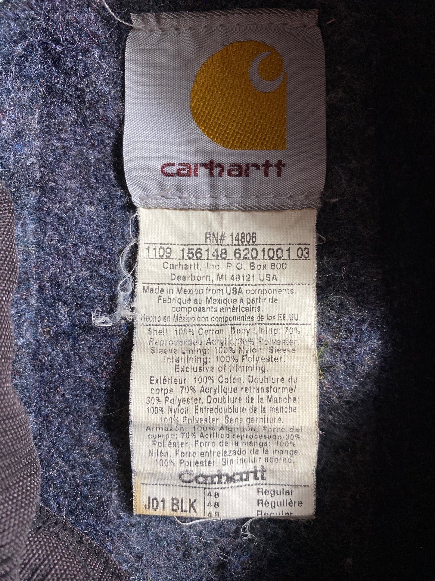 .Vintage CARHARTT DETROIT Size XL Duck Jacket / G1347J