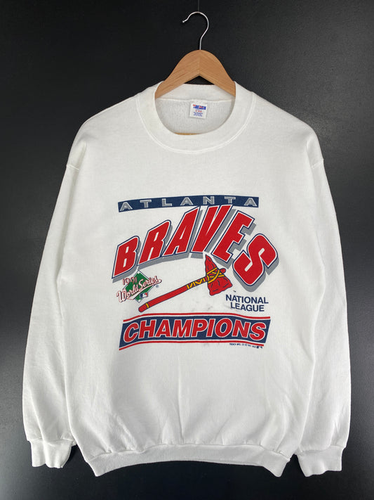 1991 ATLANTA BRAVES Made in USA Size XL Vintage MLB Sweat-Shirt / G3756S