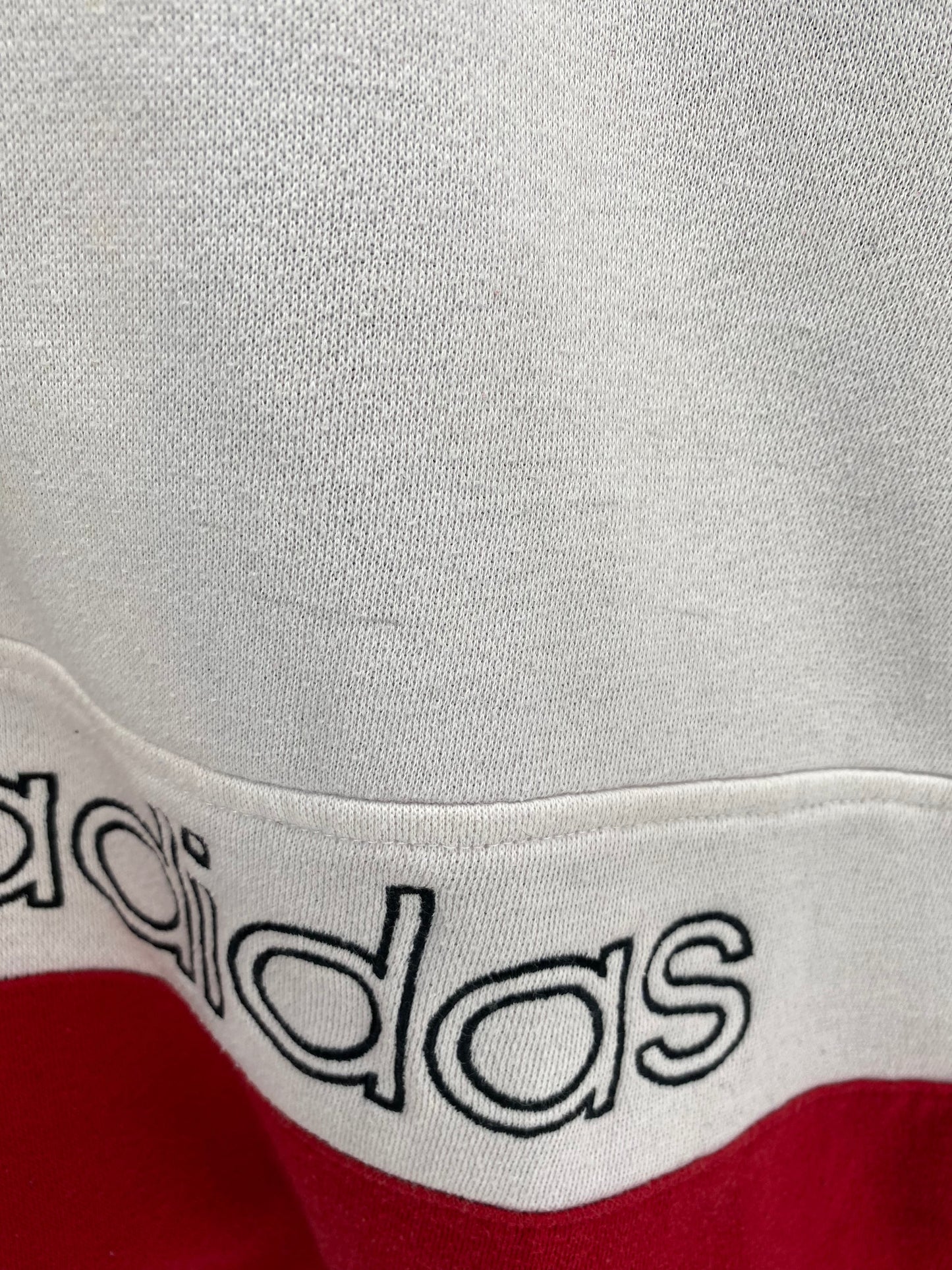 .90’s ADIDAS Size L Vintage Half Zip-up Hoodie Sweat-shirt / E7793S
