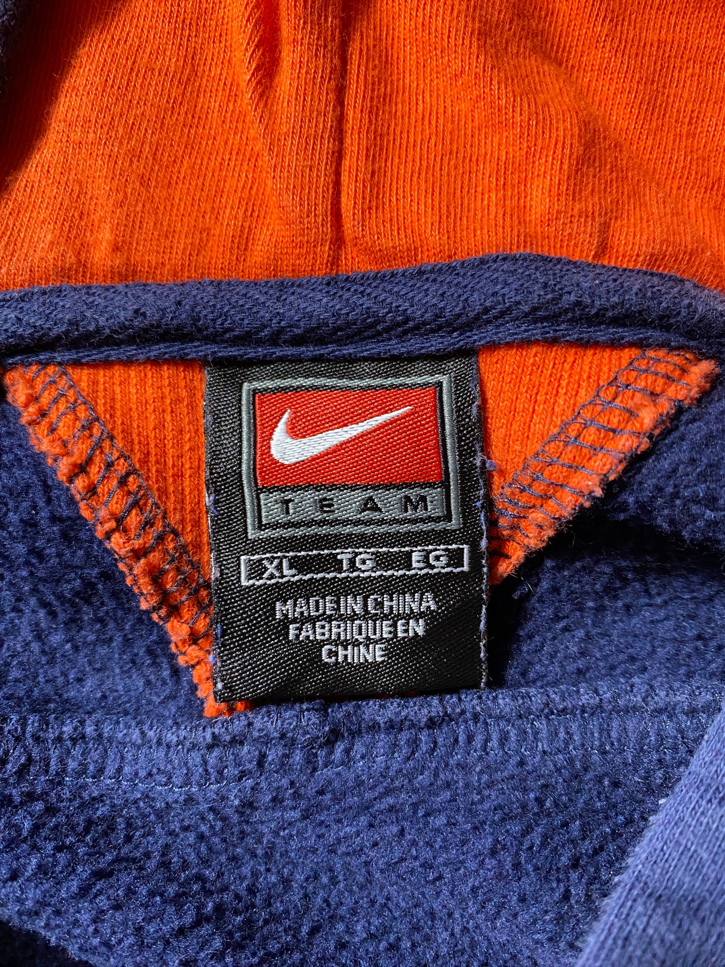 00' NIKE x ILLINOIS Size XL Vintage College Hoodie Sweat-Shirt / G5557S