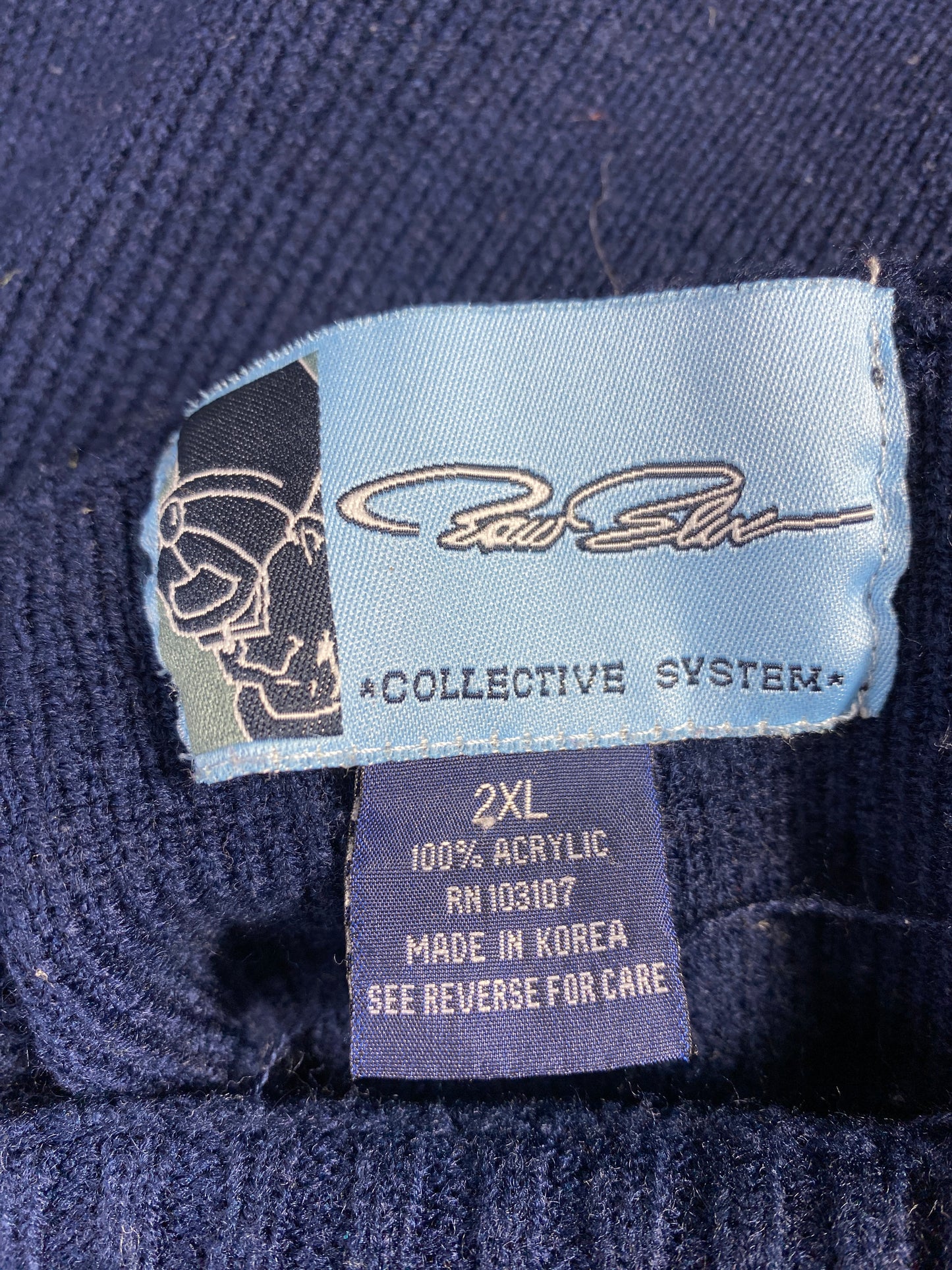 00’ RAW BLUE Size XXL Acrylic Knit Sweater / G439K