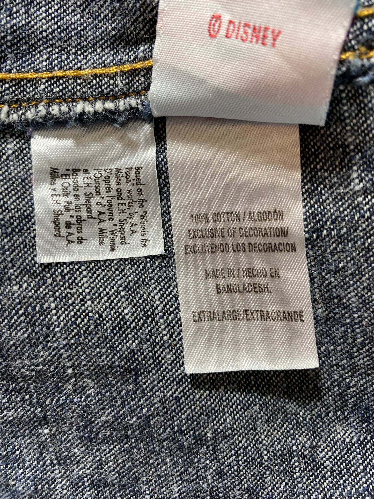 Vintage DISNEY POOH Size Approx. Ladies XL Denim Overall / G2392P