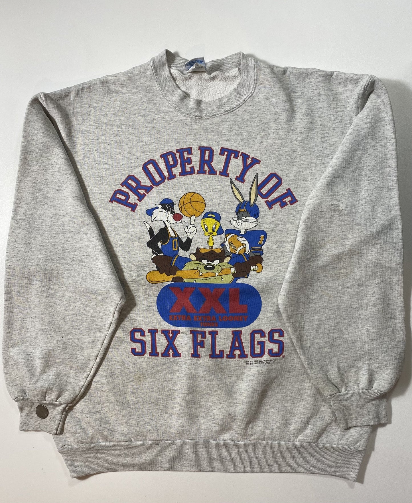 1995 SIX FLAGS X LOONEY TUNES Made in USA Size XL Vintage Sweat-shirt / F3057S