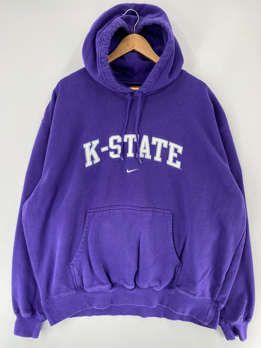 00' NIKE x K-STATE Size XXL Vintage College Hoodie Sweat Shirt / F1148S