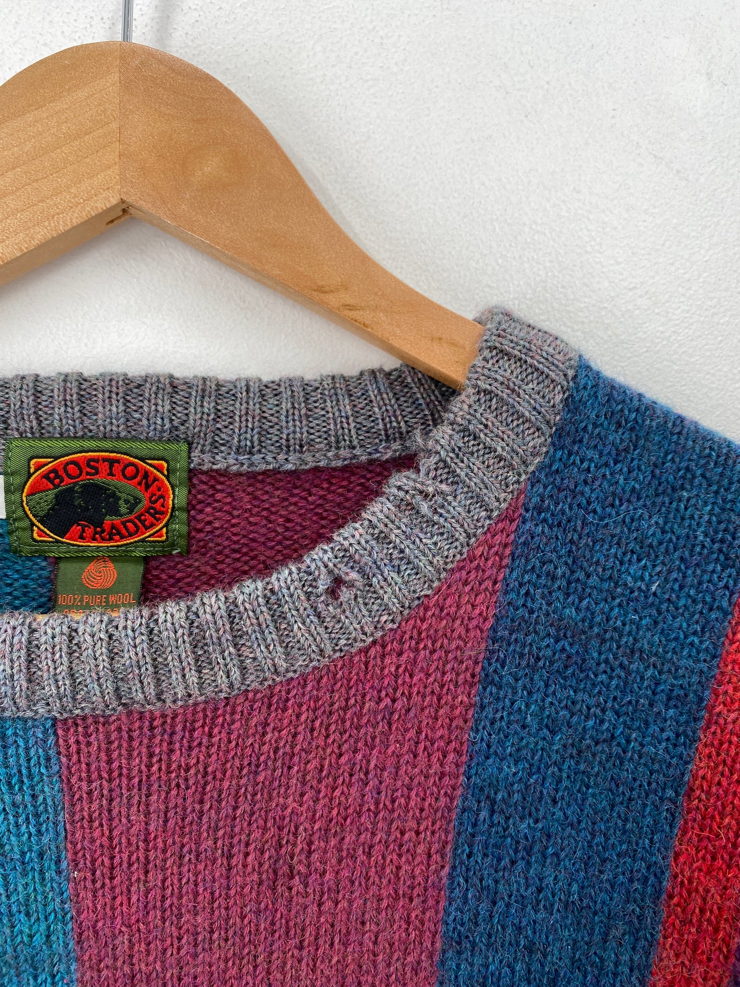 Vintage BOSTON TRADERS Size XL Wool Knit Sweater / G4826K