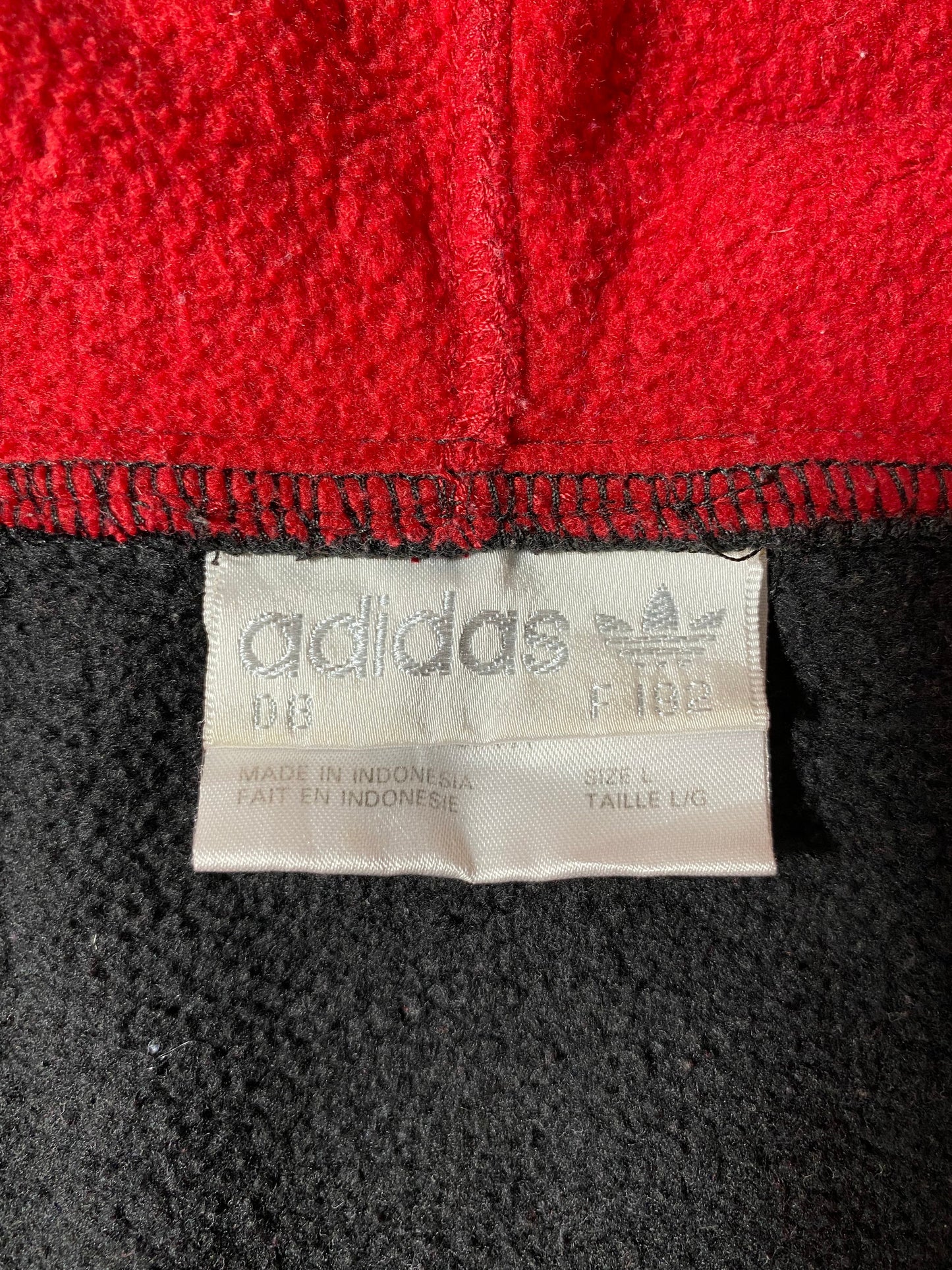 .90’s ADIDAS Size L Vintage Half Zip-up Hoodie Sweat-shirt / E7793S