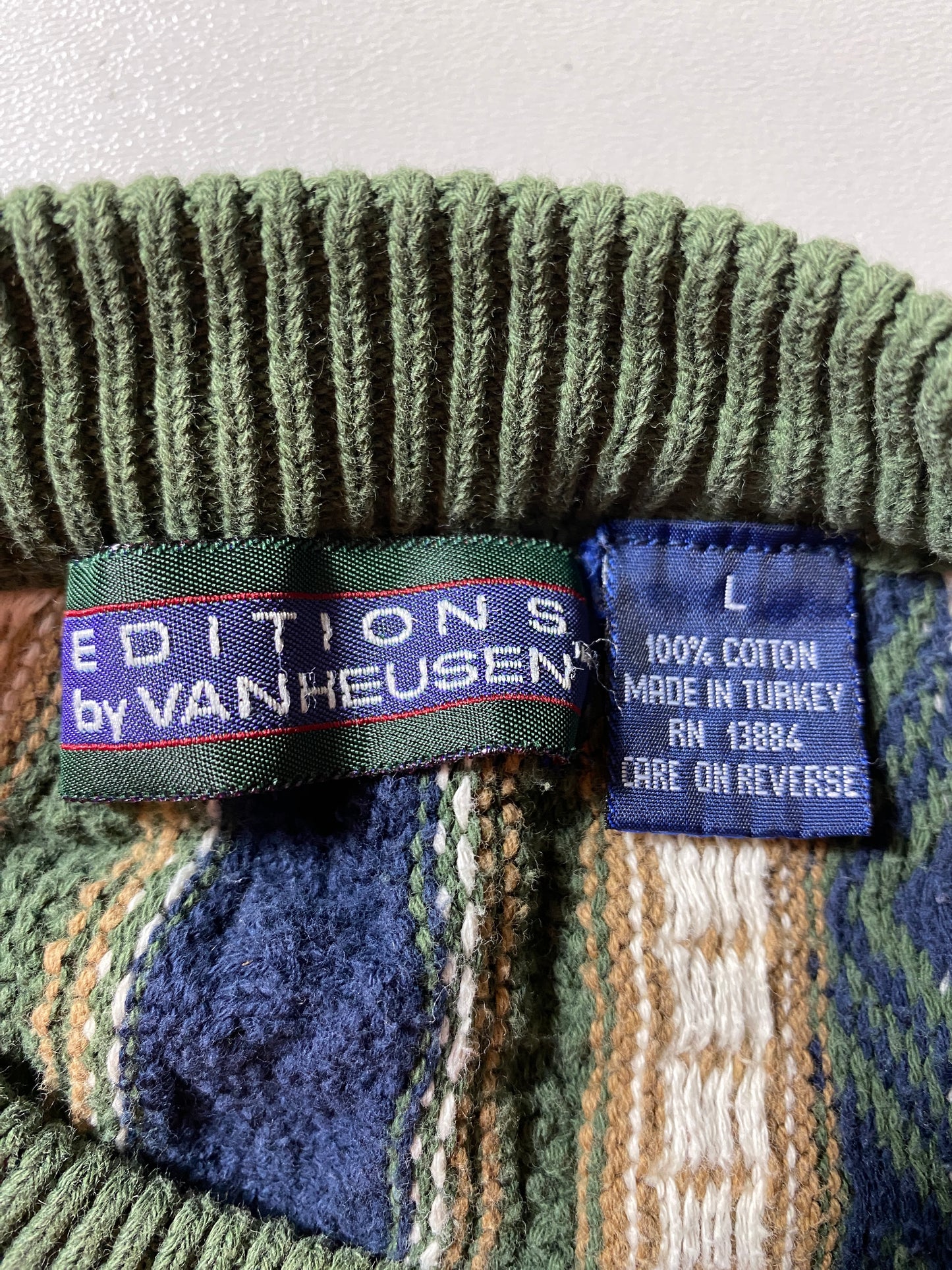 Vintage EDITIONS Size L Cotton Knit Sweater / G4624K