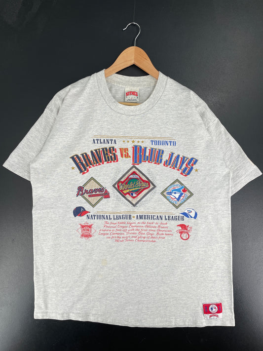 1992 NATIONAL AMERICAN LEAGUE Made in USA Size L Vintage MLB T-Shirt / F3655T