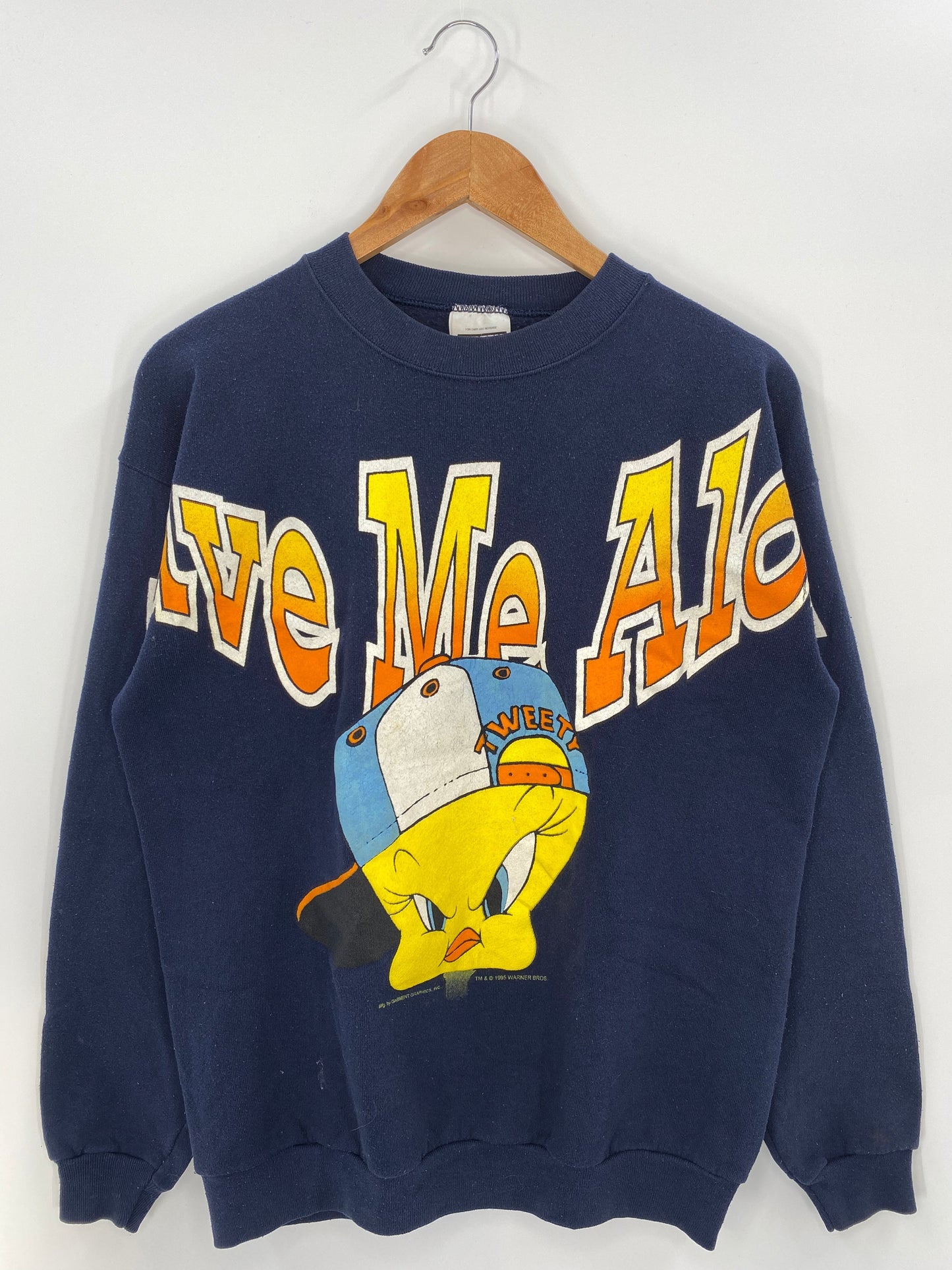 90’s LOONEY TUNES TWEETY Made in USA Size L Vintage Sweat-shirt / E9874S