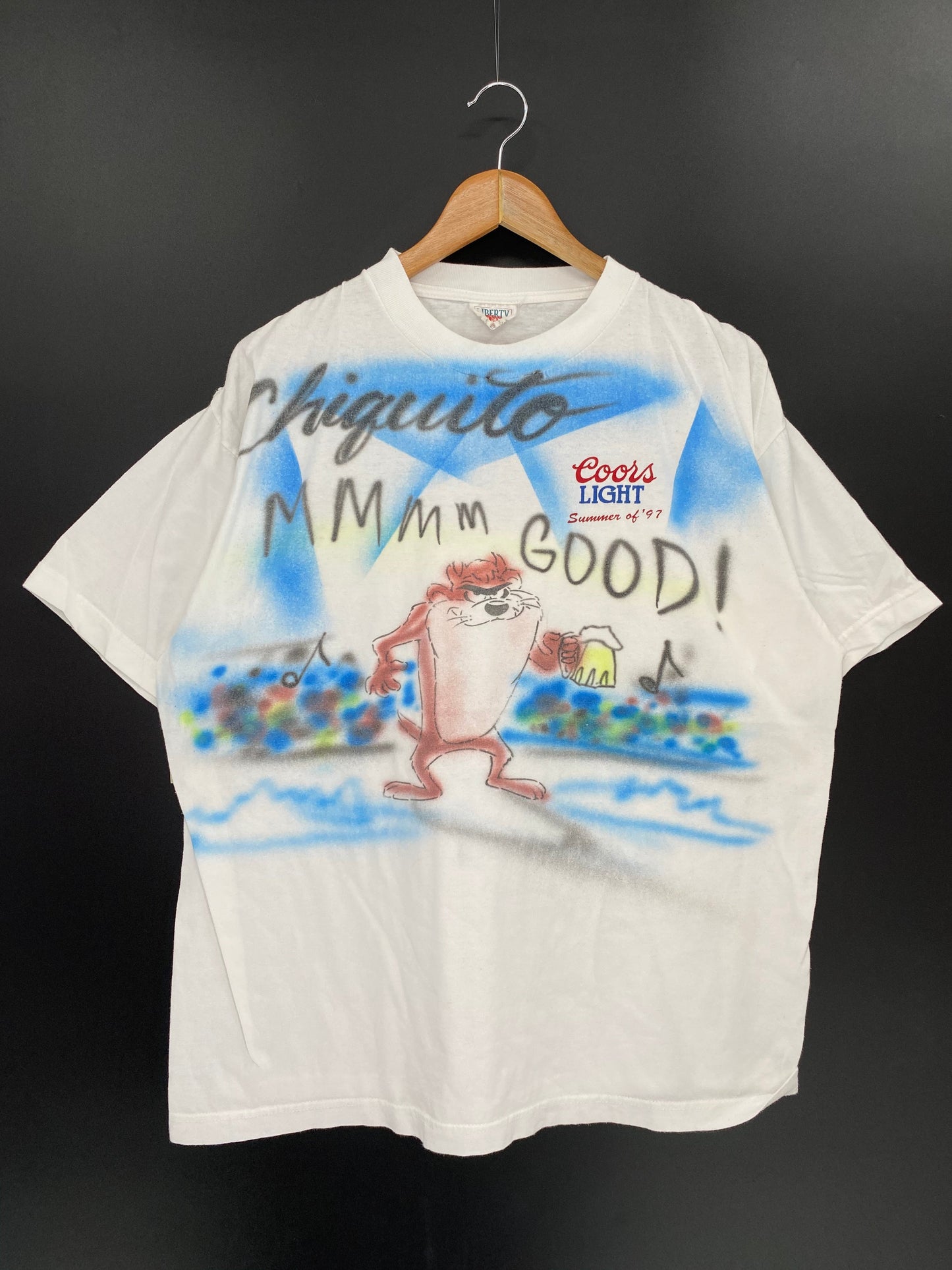 .90’s LOONEY TUNES TAZ COOL LIGHT Size XL Vintage T-Shirt / E6902T