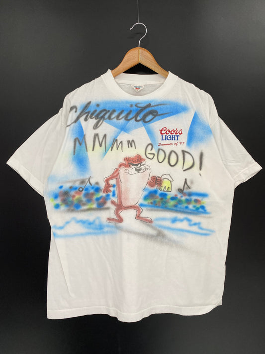 .90’s LOONEY TUNES TAZ COOL LIGHT Size XL Vintage T-Shirt / E6902T