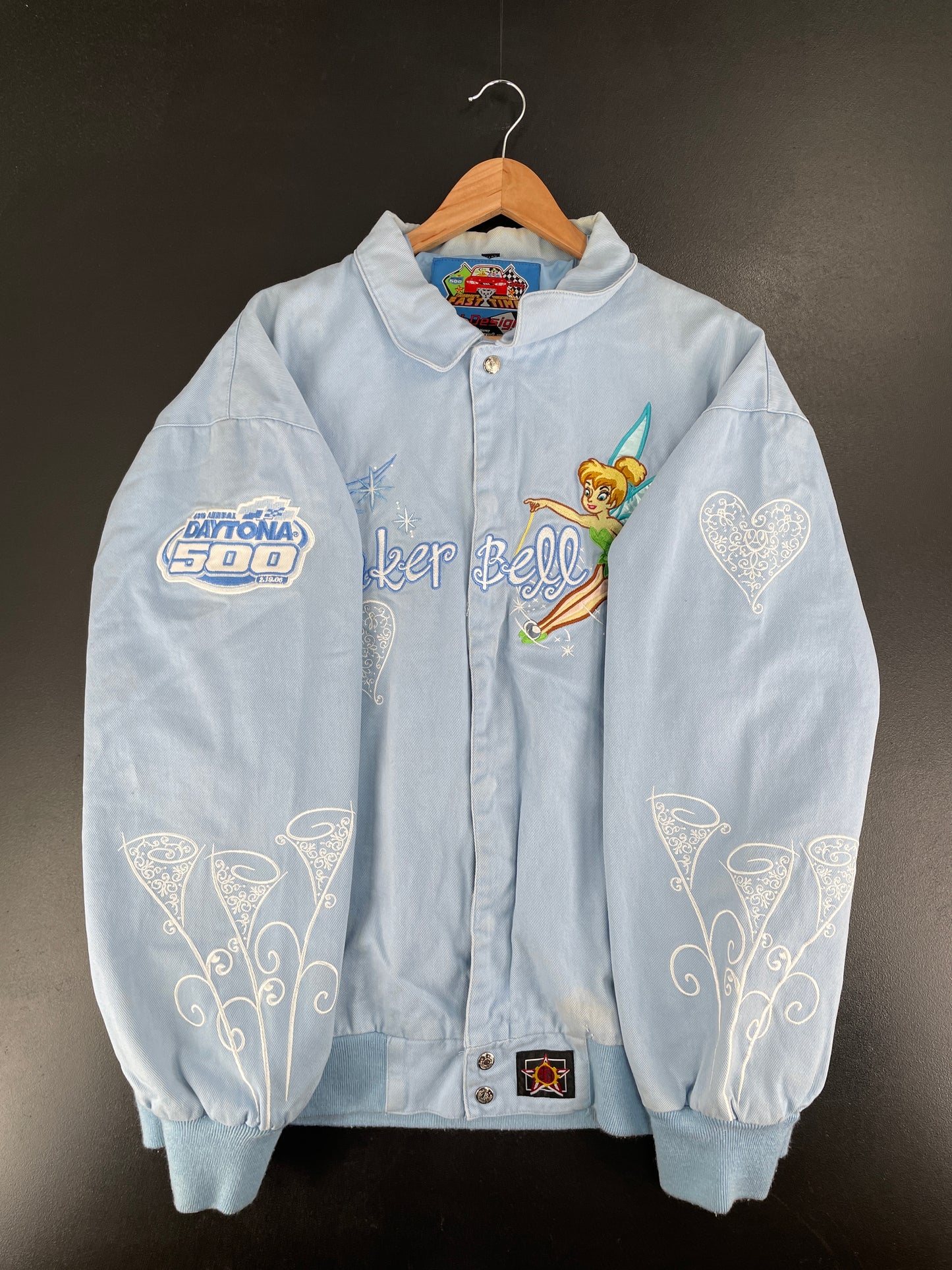 Vintage DISNEY TINKER BELL Size XL Racing Jacket/ F5072J
