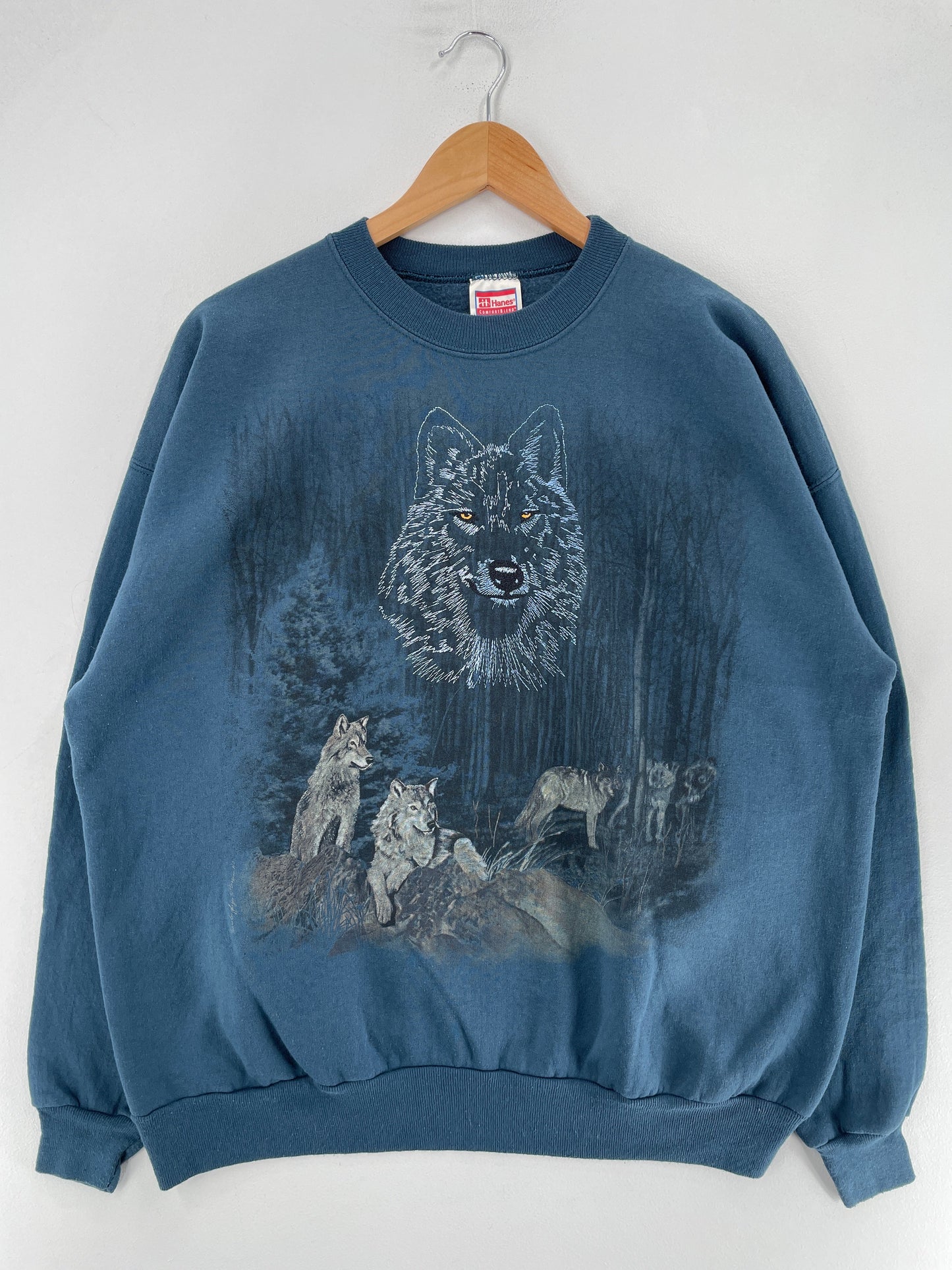 90’s WOLF Size XL Animal Sweat-Shirt / G345S